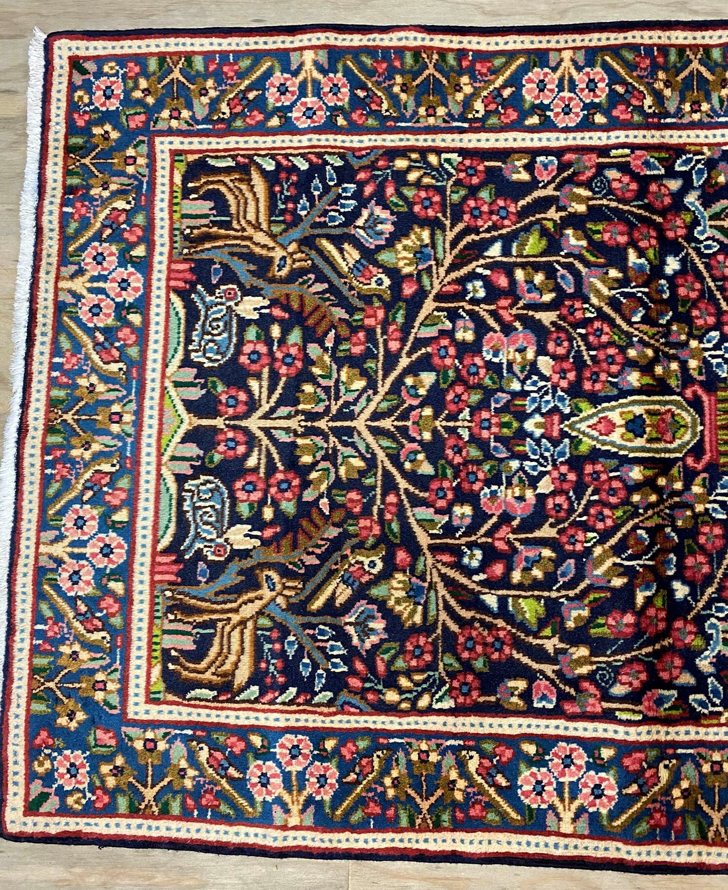 1.5x0.8M Tree Of Life Persian Kerman Rug - Image 6