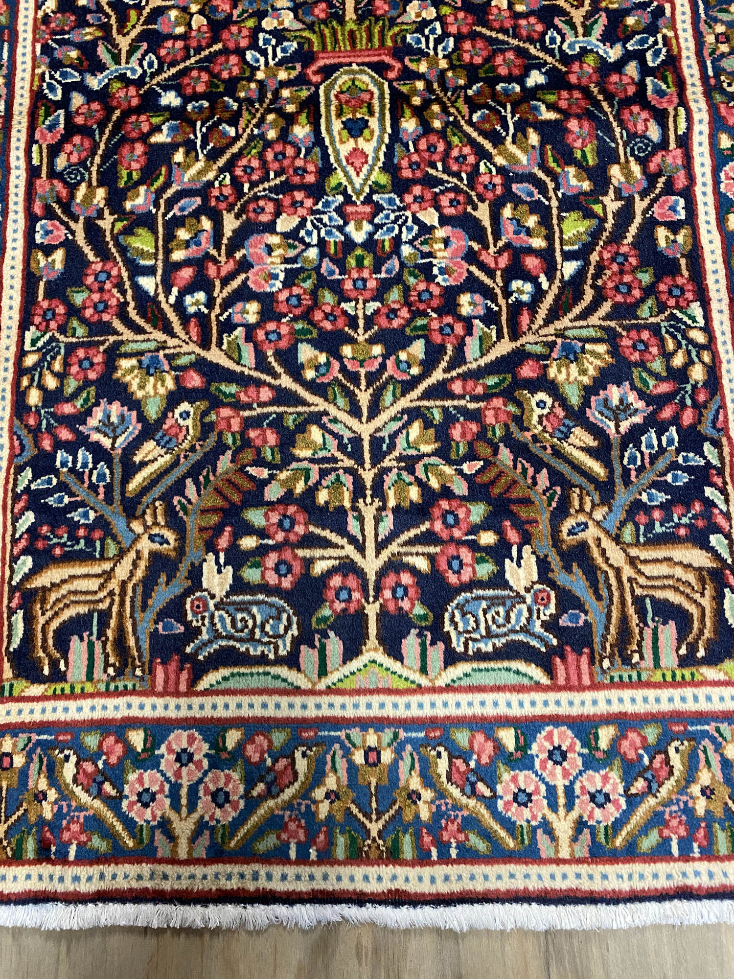 1.5x0.8M Tree Of Life Persian Kerman Rug - Image 7