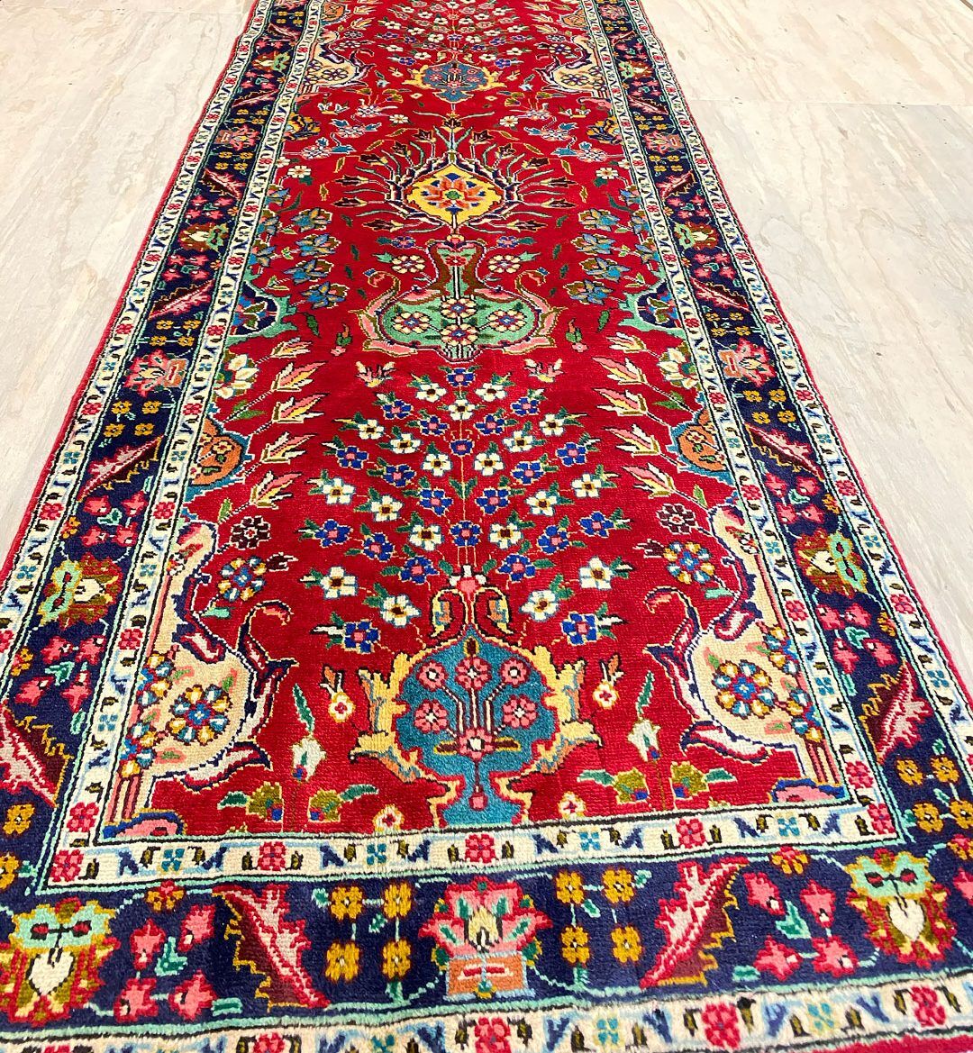3.8M Vase Design Tabriz Persian Runner