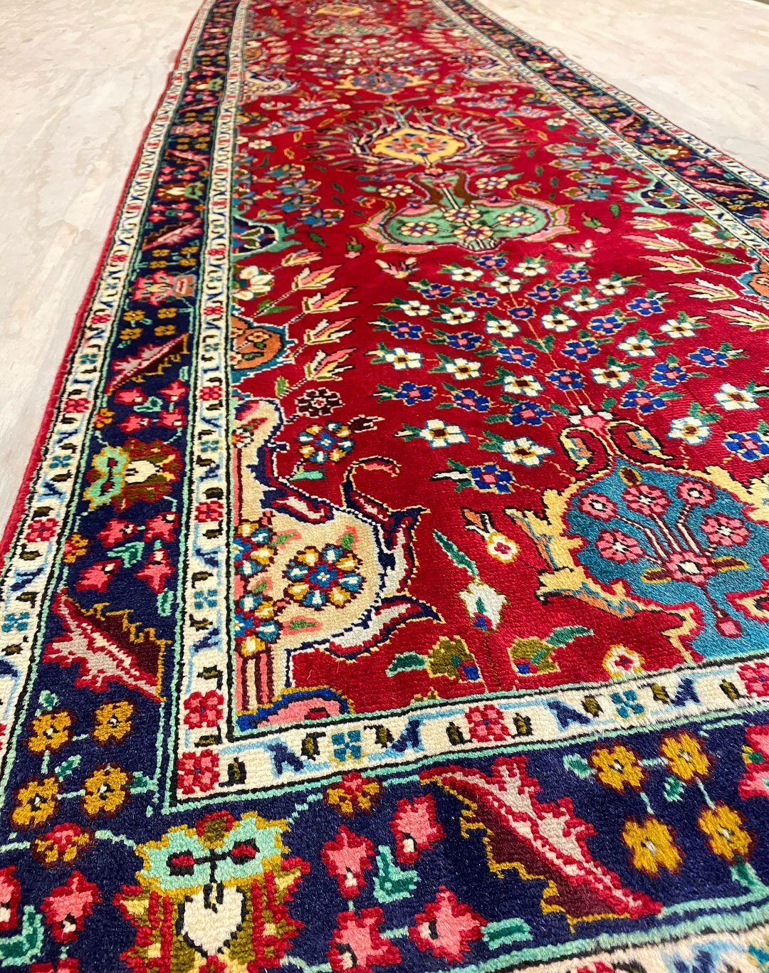 3.8M Vase Design Tabriz Persian Runner - Image 4
