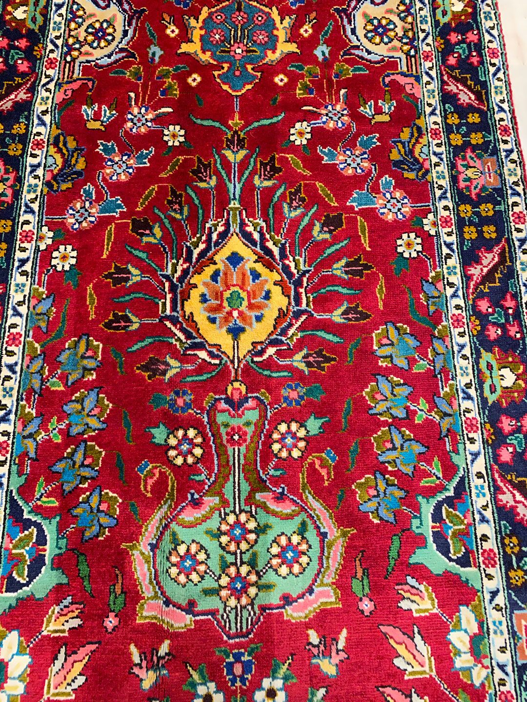 3.8M Vase Design Tabriz Persian Runner - Image 7