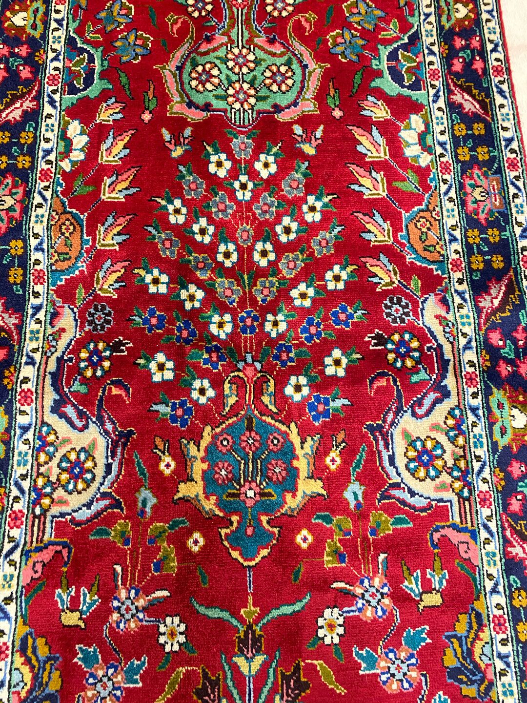 3.8M Vase Design Tabriz Persian Runner - Image 6