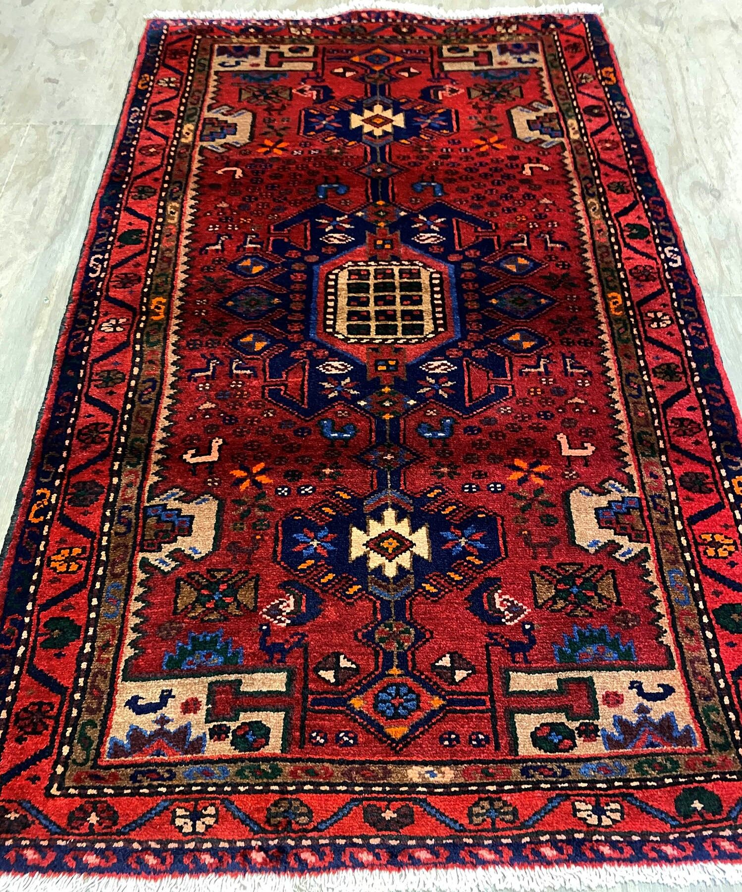 1.4x0.9M Antique Hamedan Persian Rug - Image 5