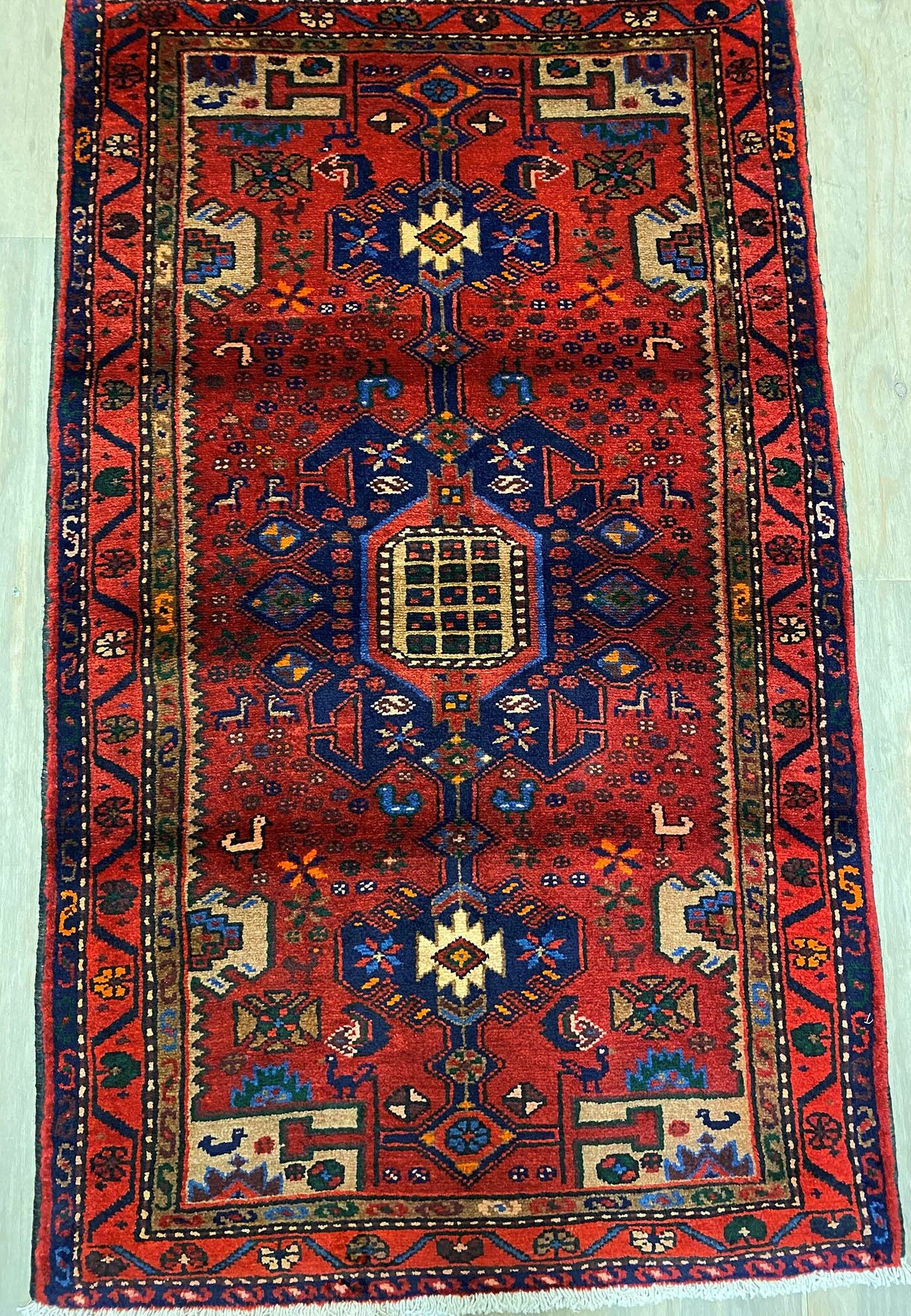 1.4x0.9M Antique Hamedan Persian Rug - Image 6