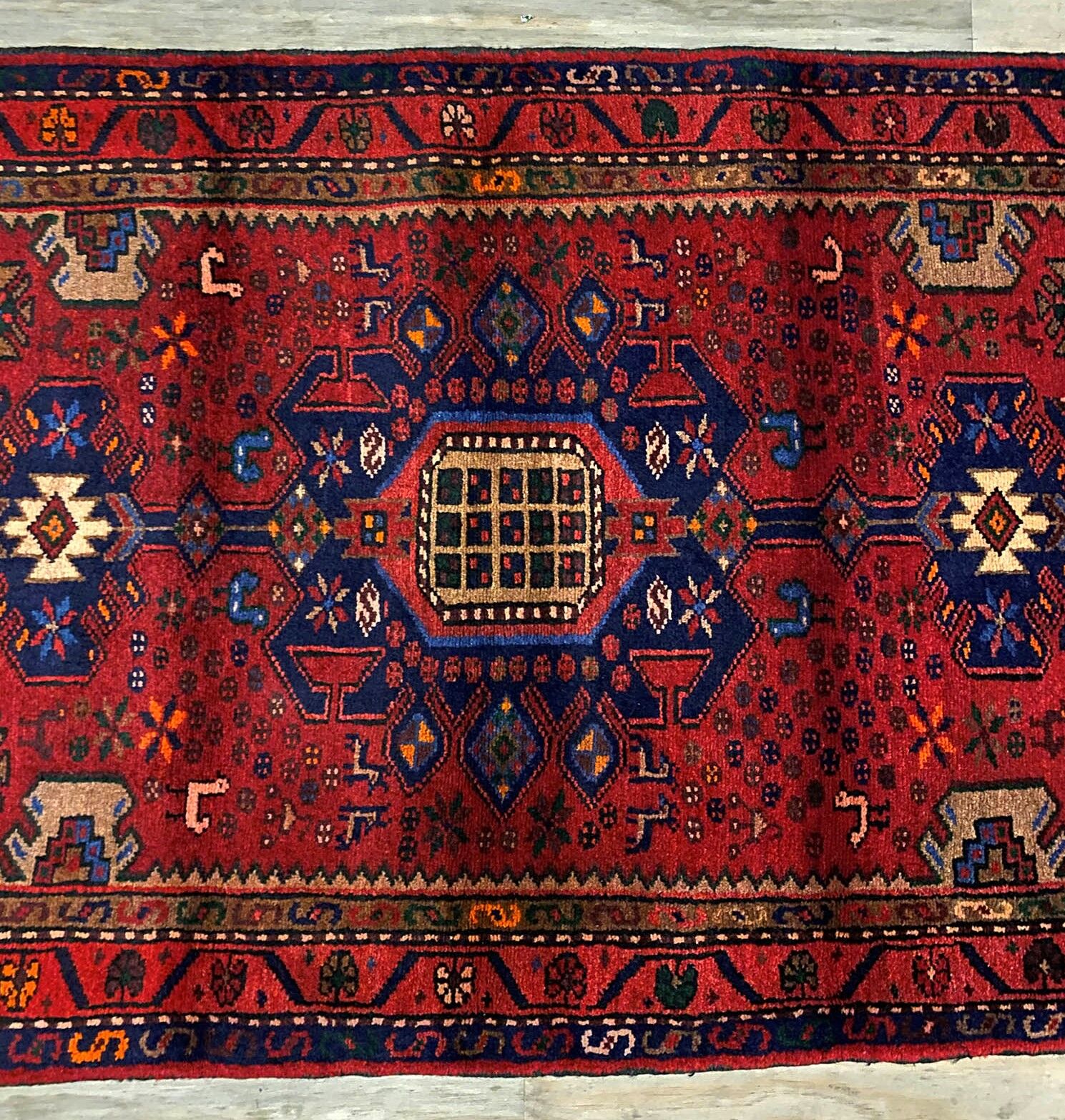 1.4x0.9M Antique Hamedan Persian Rug