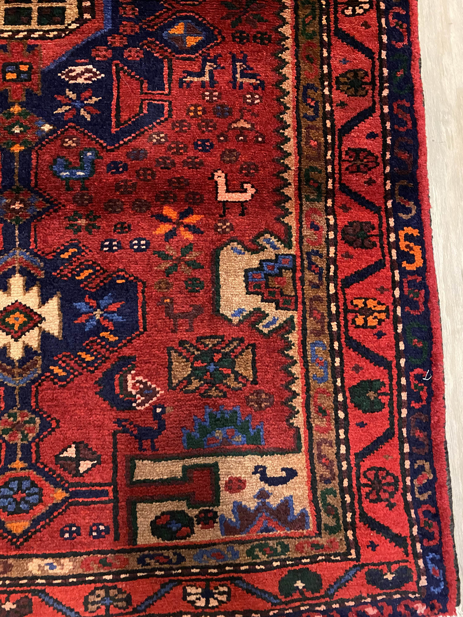 1.4x0.9M Antique Hamedan Persian Rug - Image 3