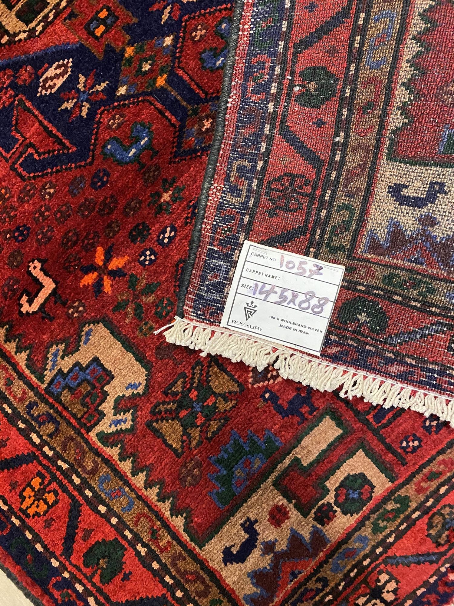 1.4x0.9M Antique Hamedan Persian Rug - Image 4