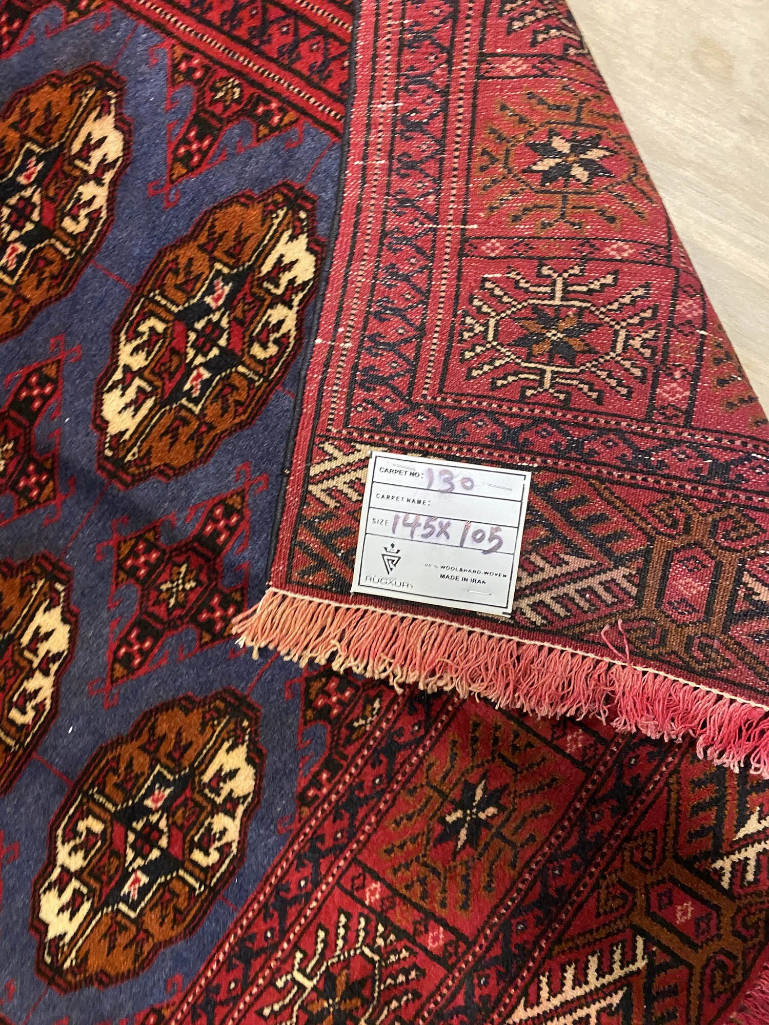 1.5x1M Bokhara Turkoman Persian Rug - Image 4