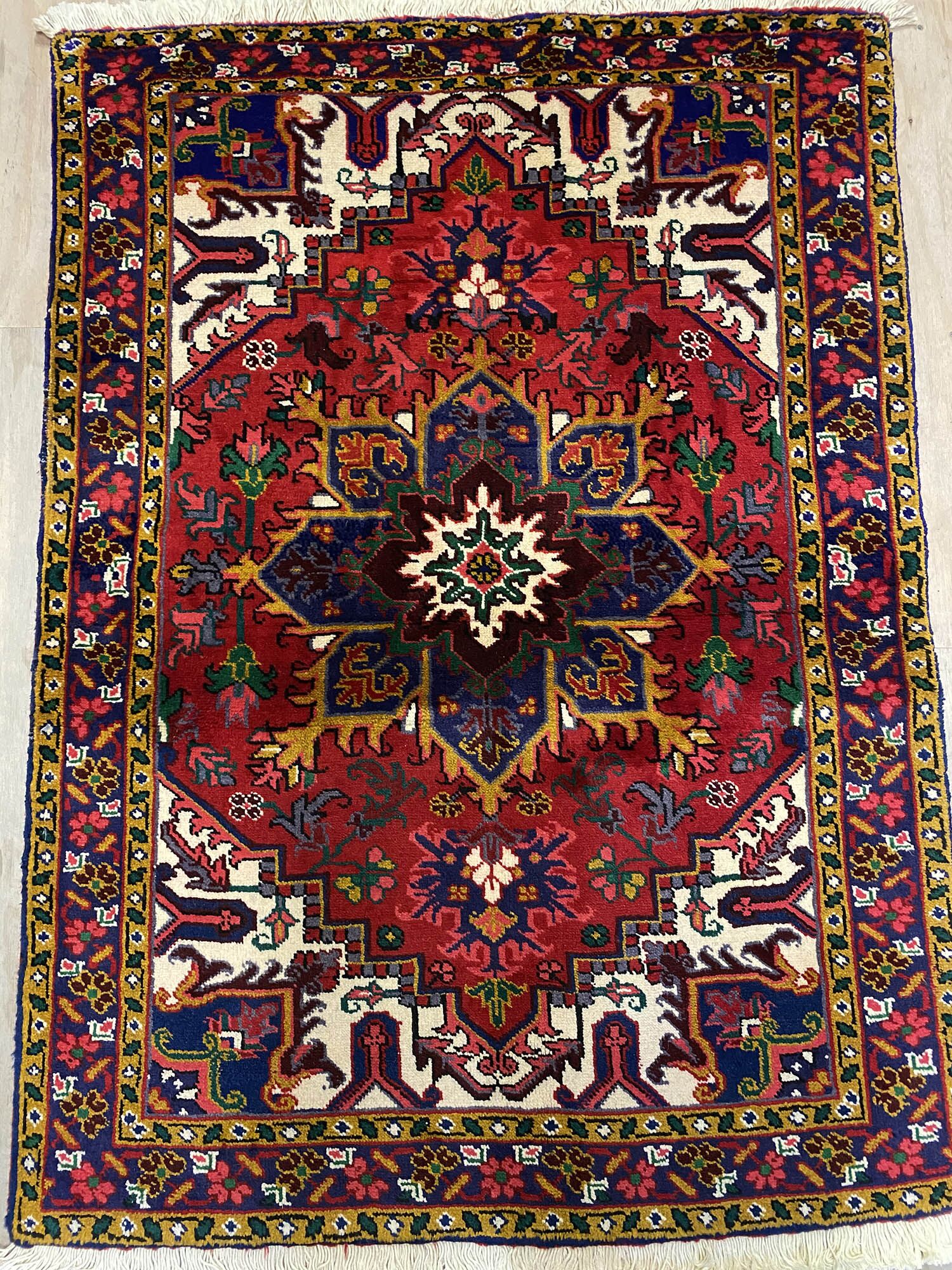 1.4x1M Rare Heriz Persian Rug
