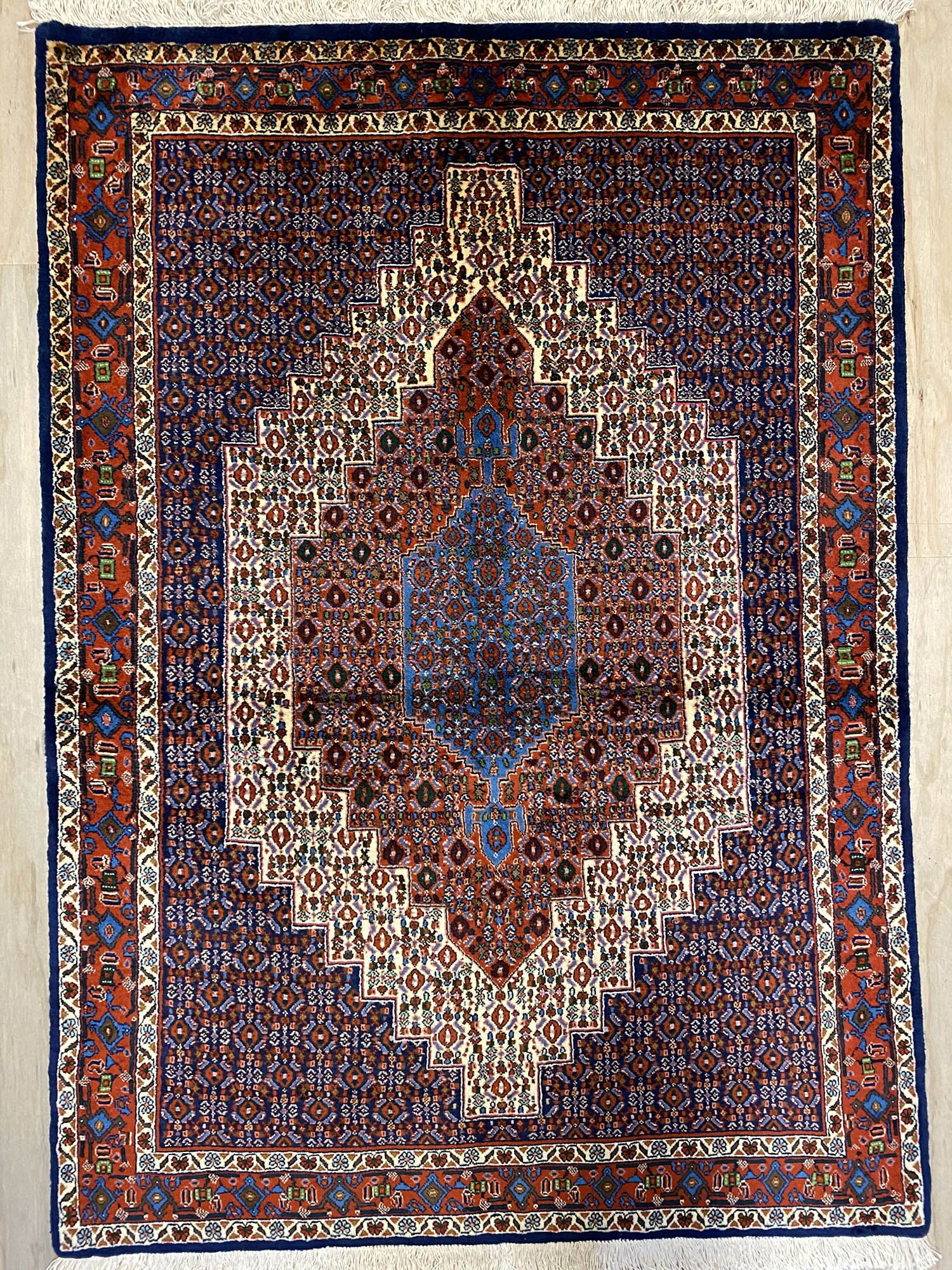 1.6x1.2 Kurdish Senneh Bijar Rug - Image 3