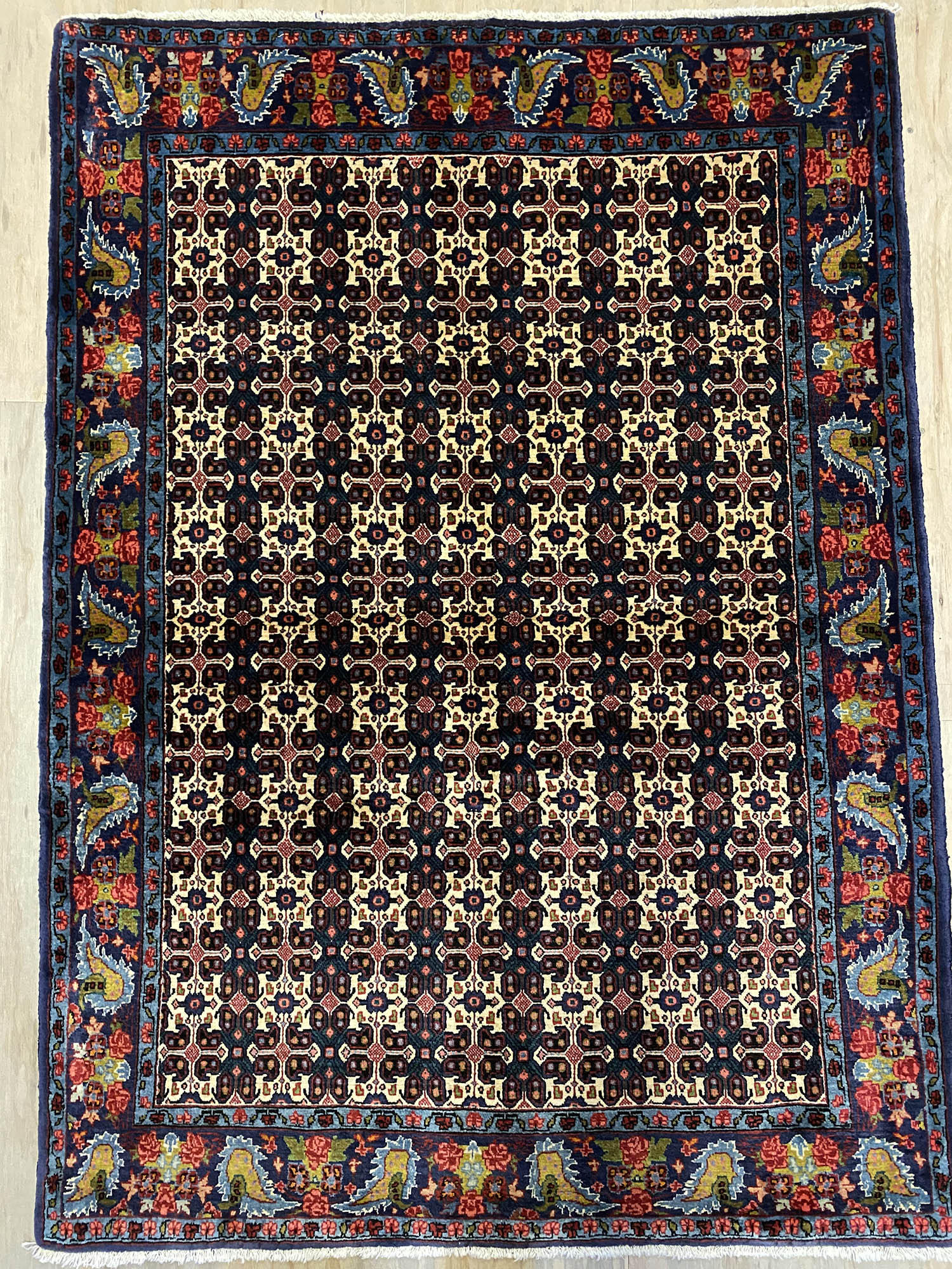 1.6x1.1M Fine Persian Iron Bijar Rug