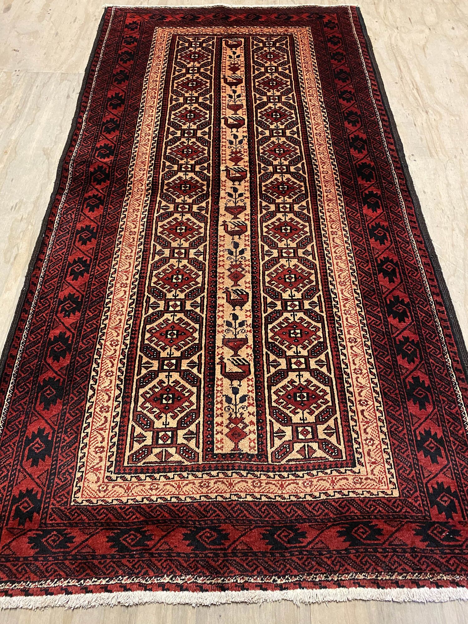 2x1M Persian Balouchi Nomadic Rug