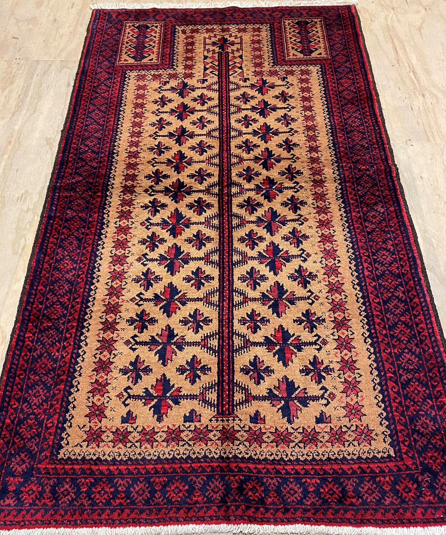 1.7x1M Antique Prayer Rug (Balouchi) 80years Old - Image 4