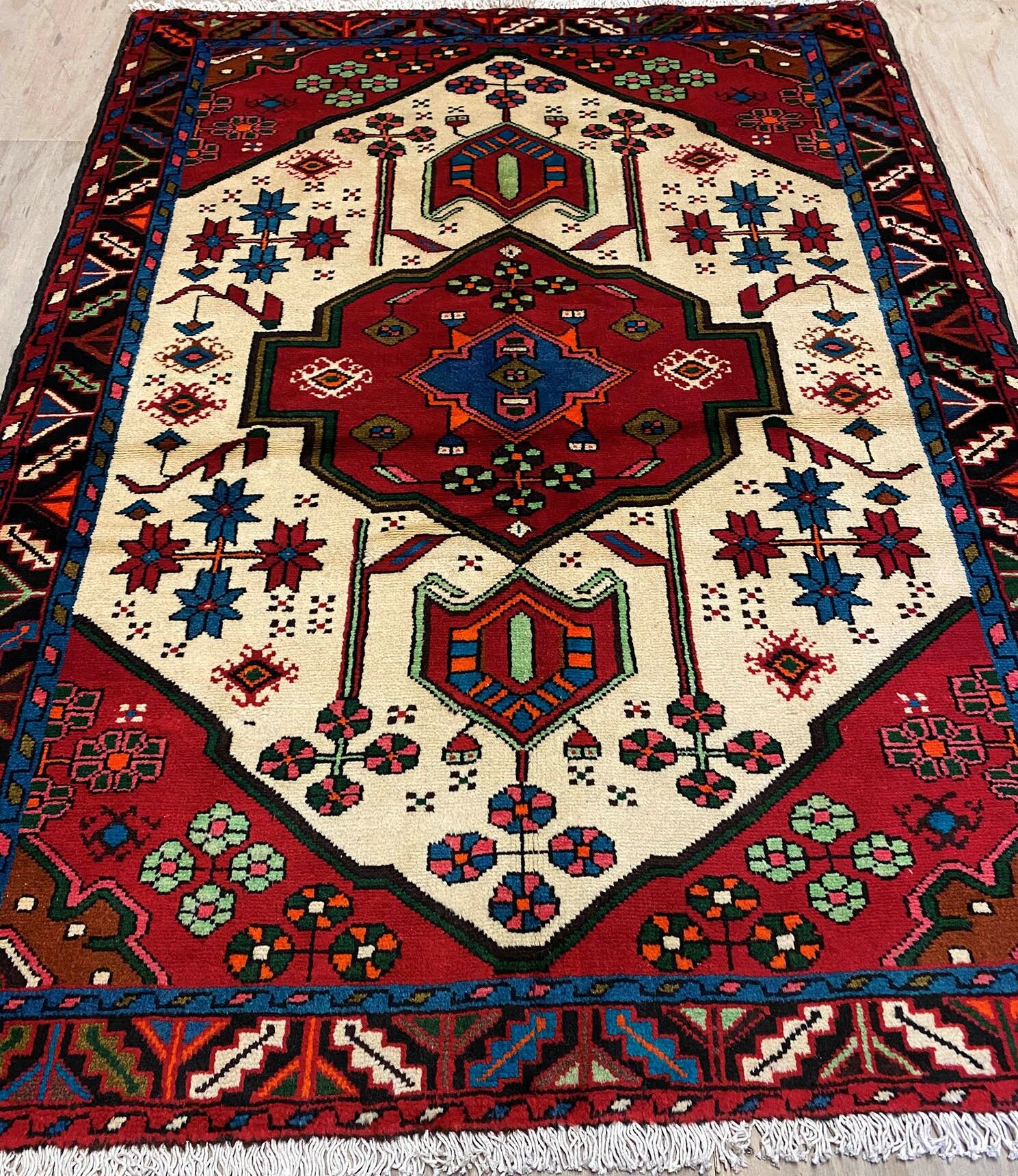 1.5x1.1M Village Persian Saveh Rug - Image 2
