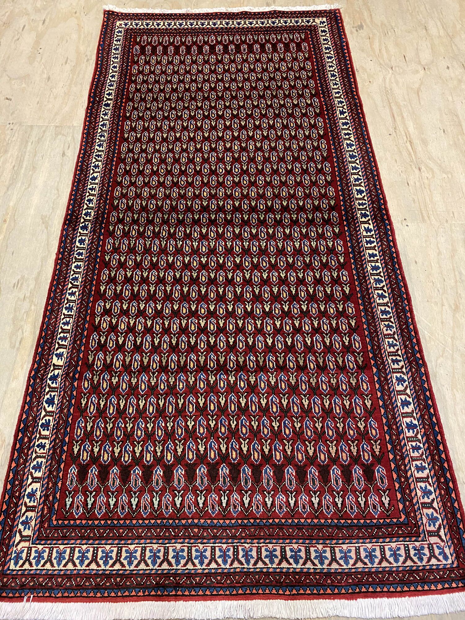 2x1M Fine Persian Abadeh Rug Boteh Paisley (shiraz) - Image 7