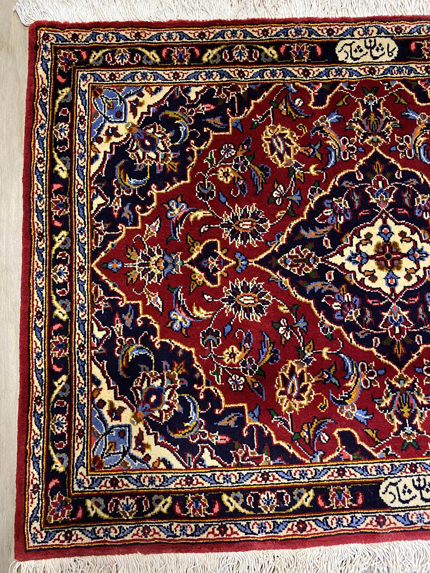 1x0.7M Royal Signed Kashan Persian Rug - Image 5