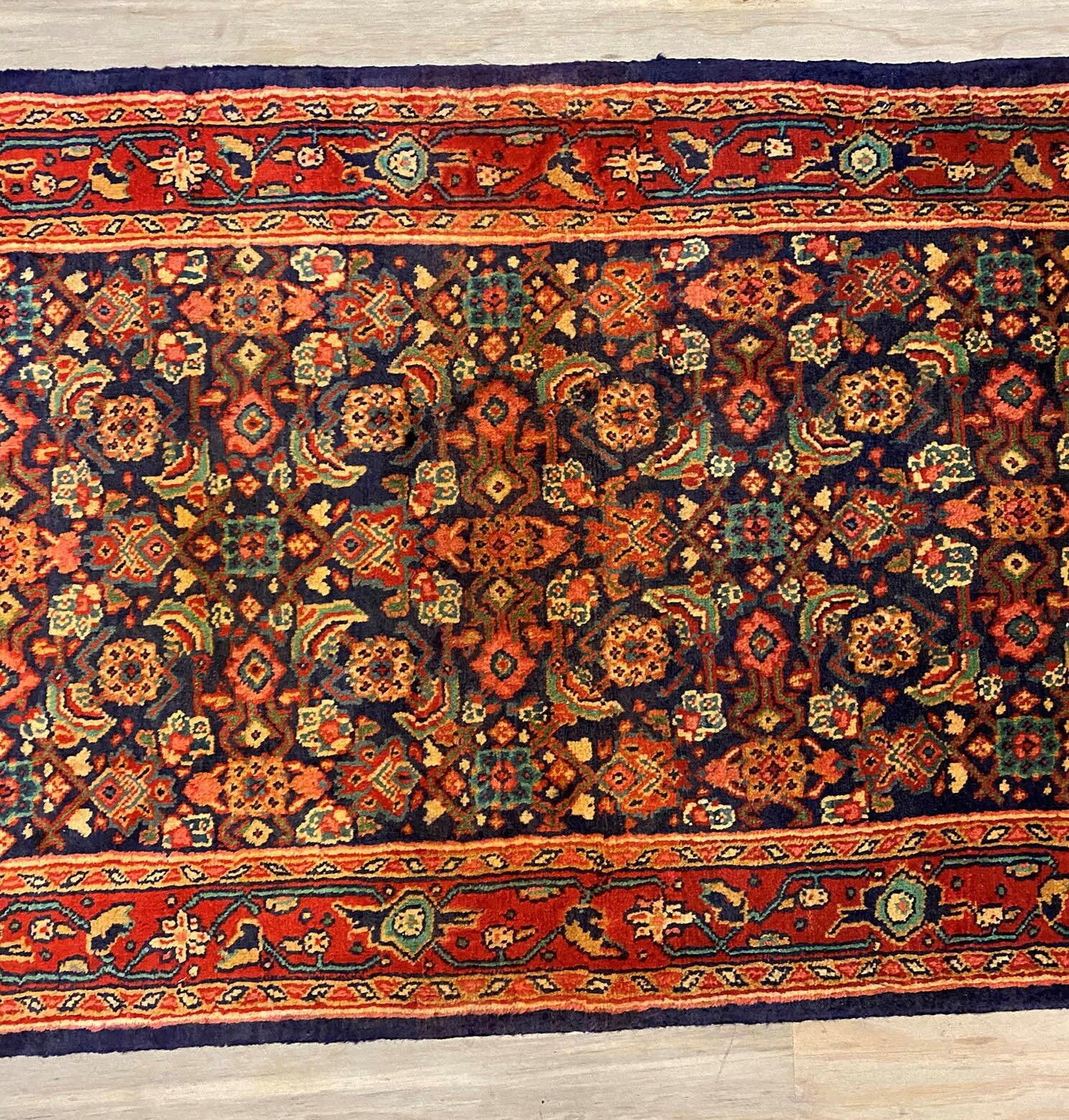 ANTIQUE 4M Handmade Hamedan Runner(45Years Old) - Image 3