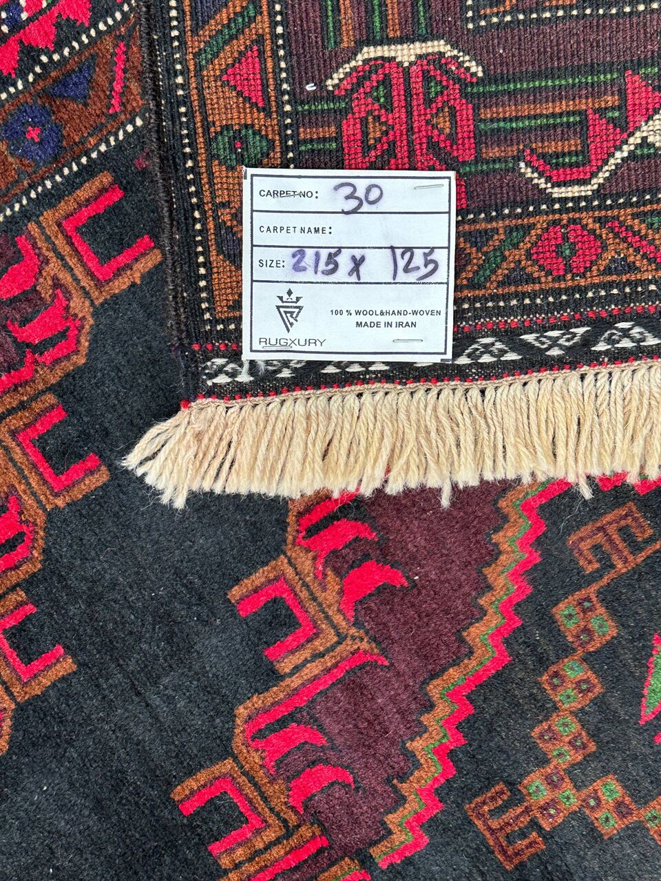 2.1x1.2M Persian Balouchi Rug - Image 7