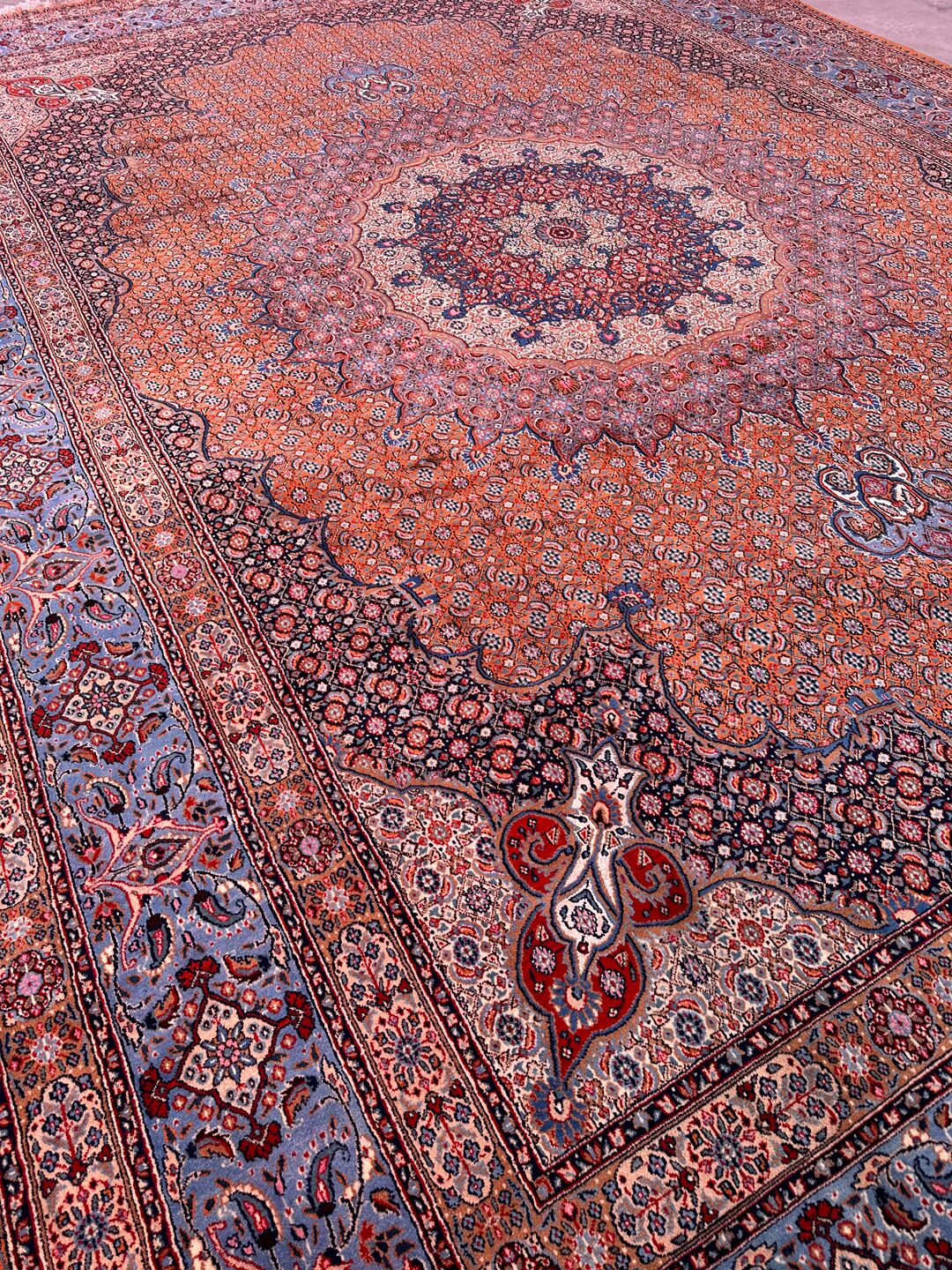 4.3x3.1M Signed Masterpiece Mood Persian Rug (Wool&Silk 60 Raj) - Image 9