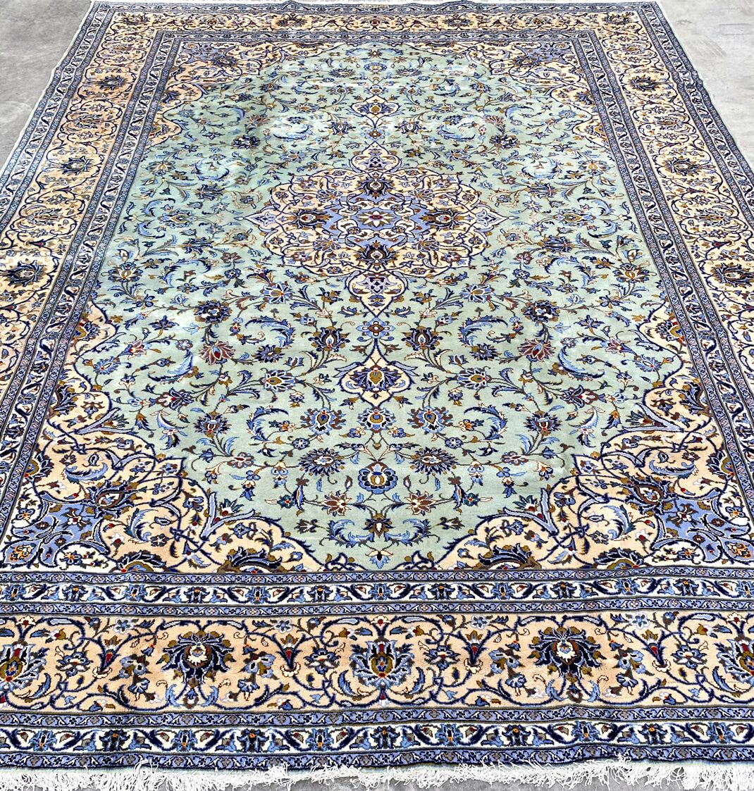 4x3M Signed Pistachio Tone Persian Kashan