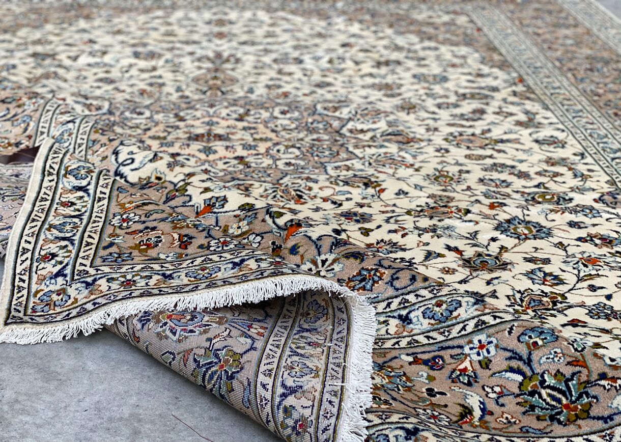 4x3M Royal Beige Persian Kashan Rug - Image 7