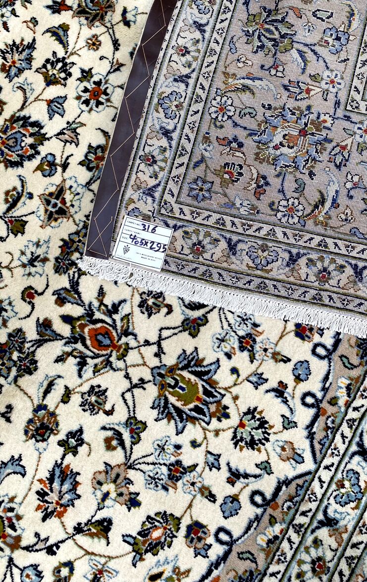 4x3M Royal Beige Persian Kashan Rug - Image 8