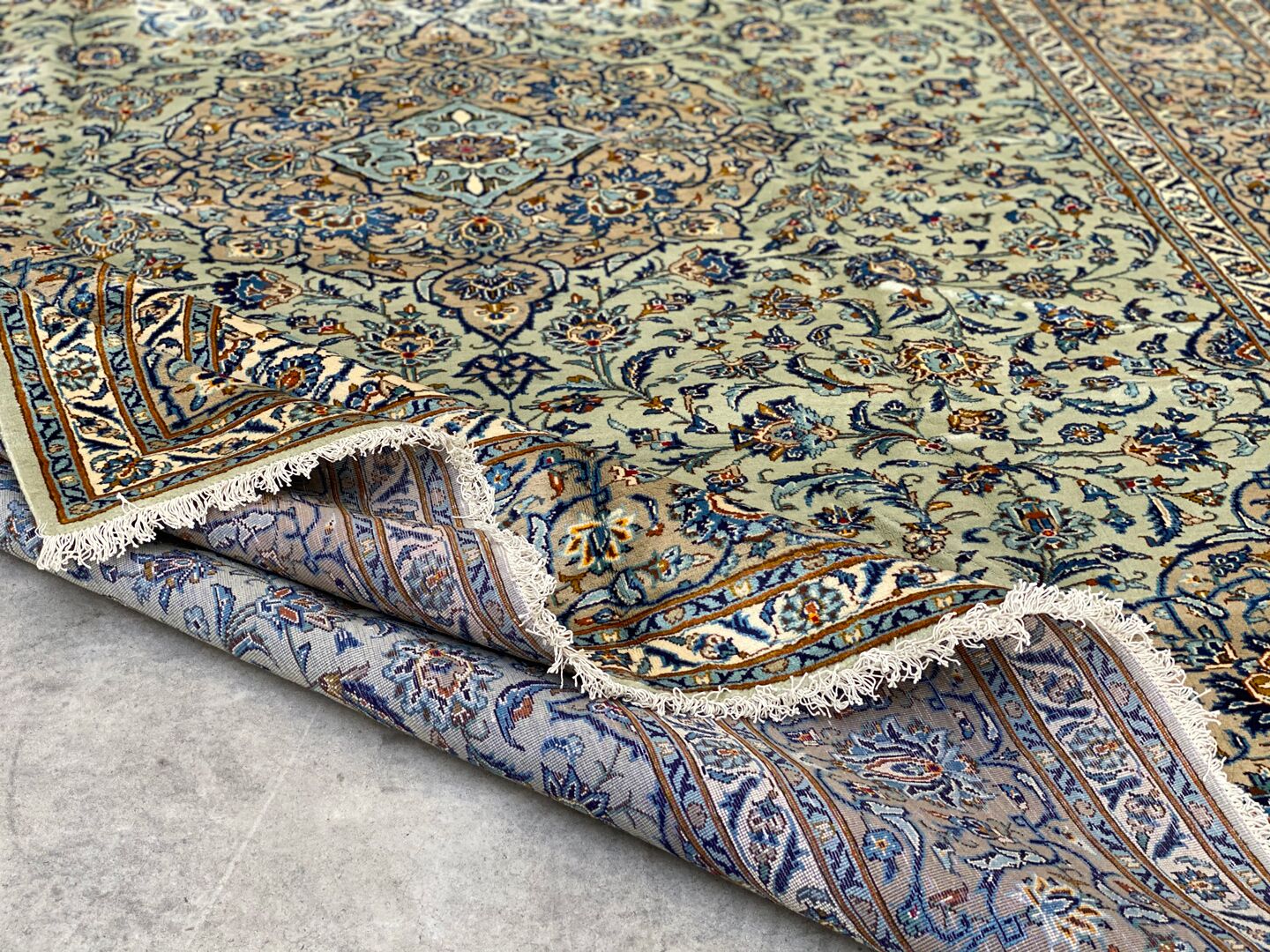 4x3M Pistachio Tone Persian Kashan - Image 7