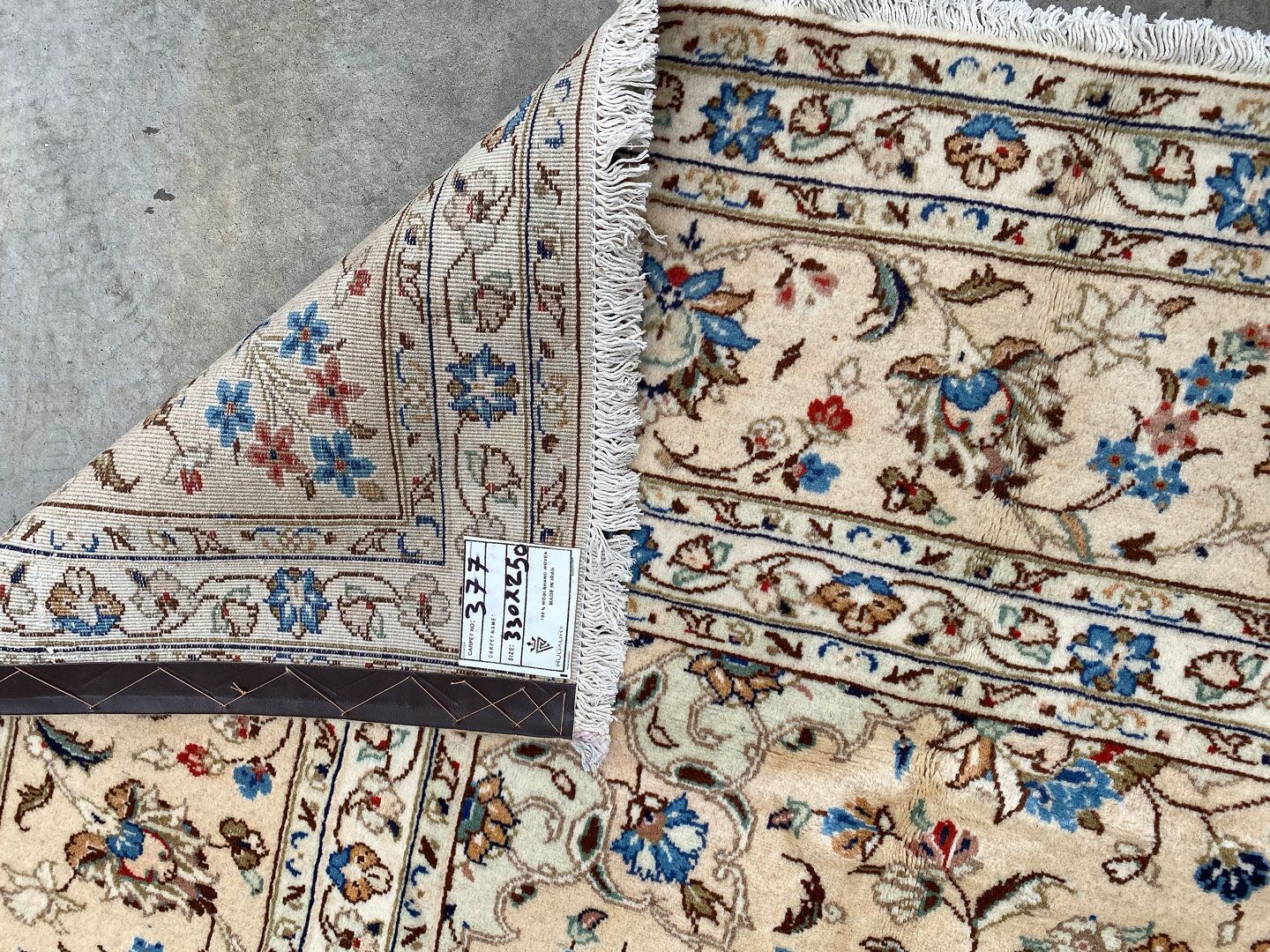 3.3x2.5M Beige Persian Kashan - Image 8