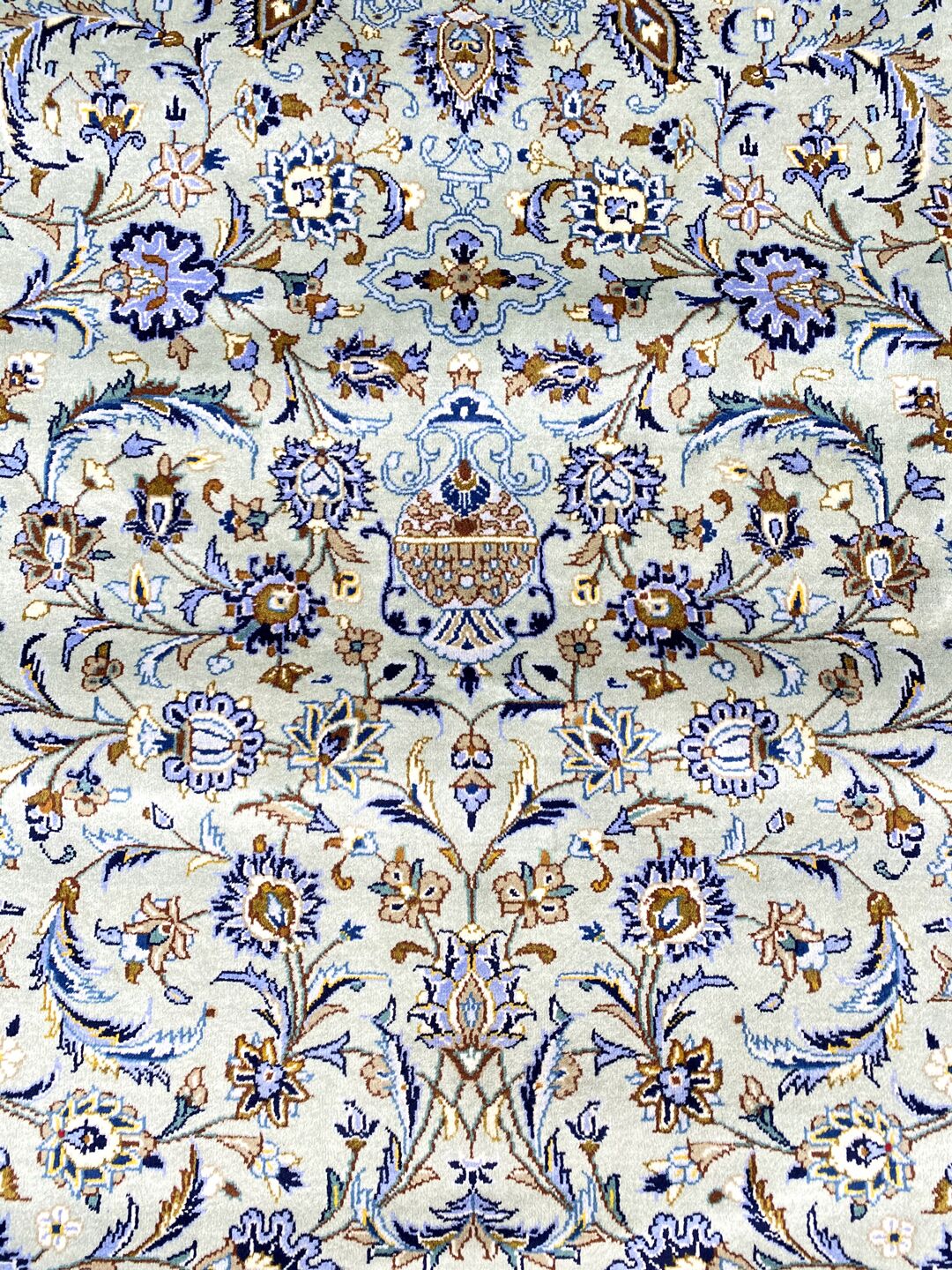 4.2x3M Signed Pistachio Tone Persian Kashan Rug - Image 6