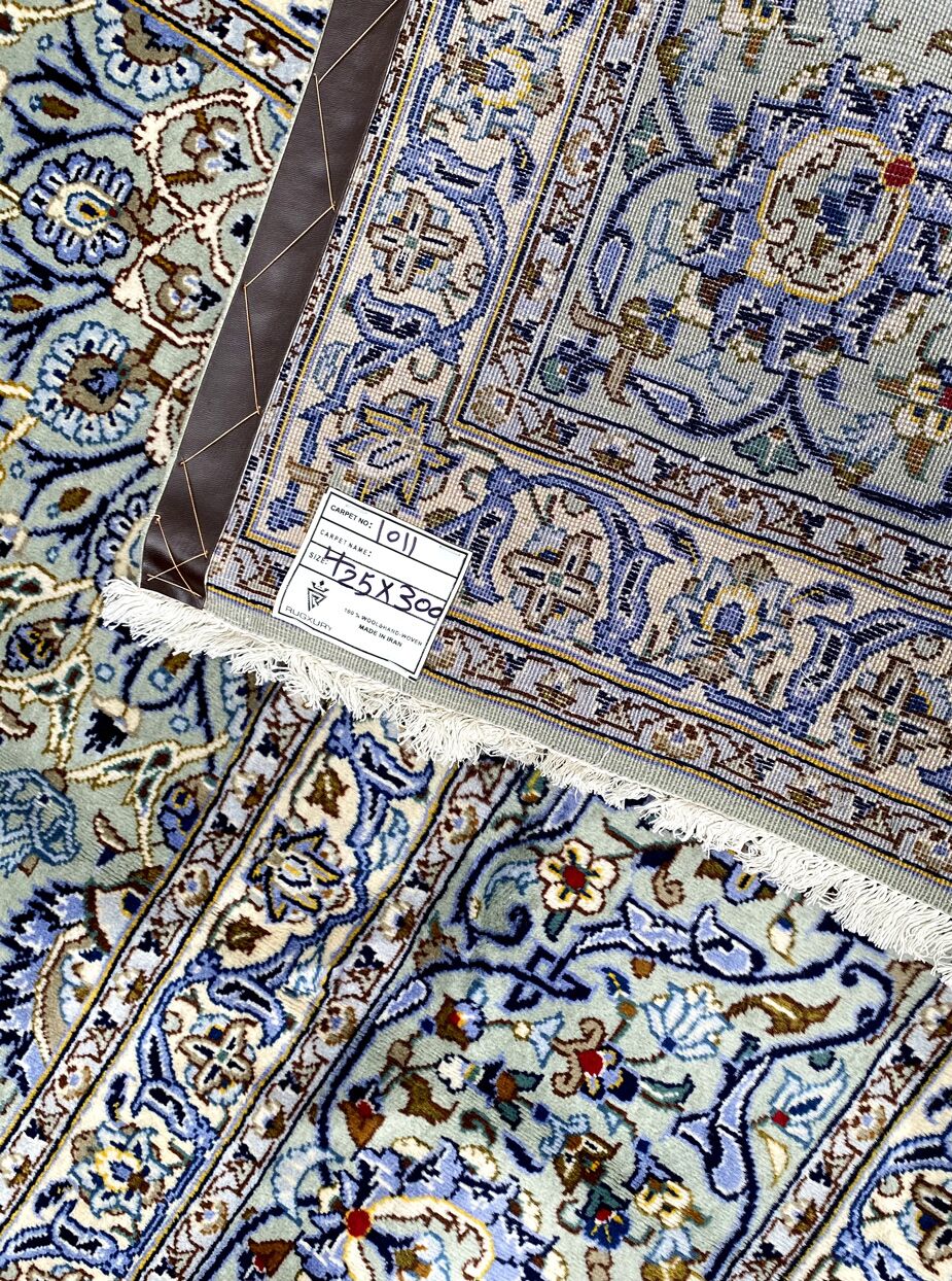 4.2x3M Signed Pistachio Tone Persian Kashan Rug - Image 8