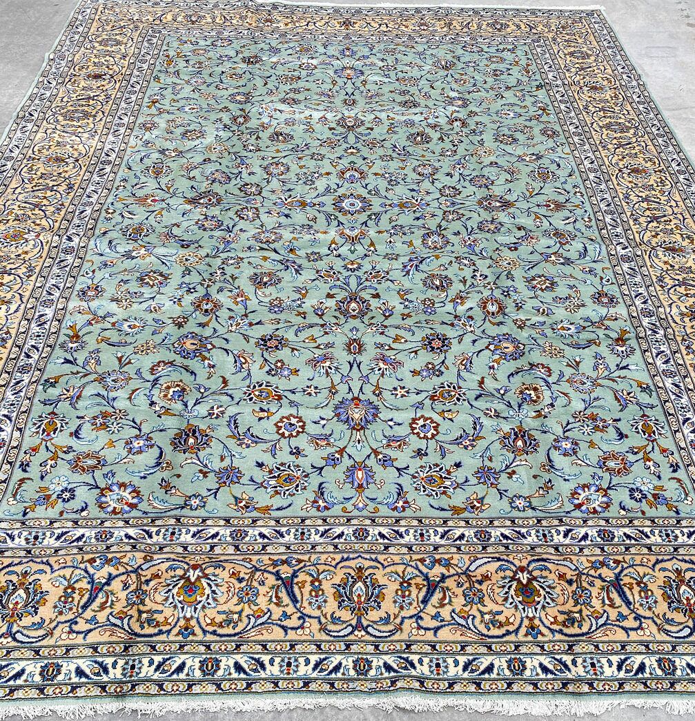 4x3M Pistachio Tone Persian Kashan Rug - Image 2