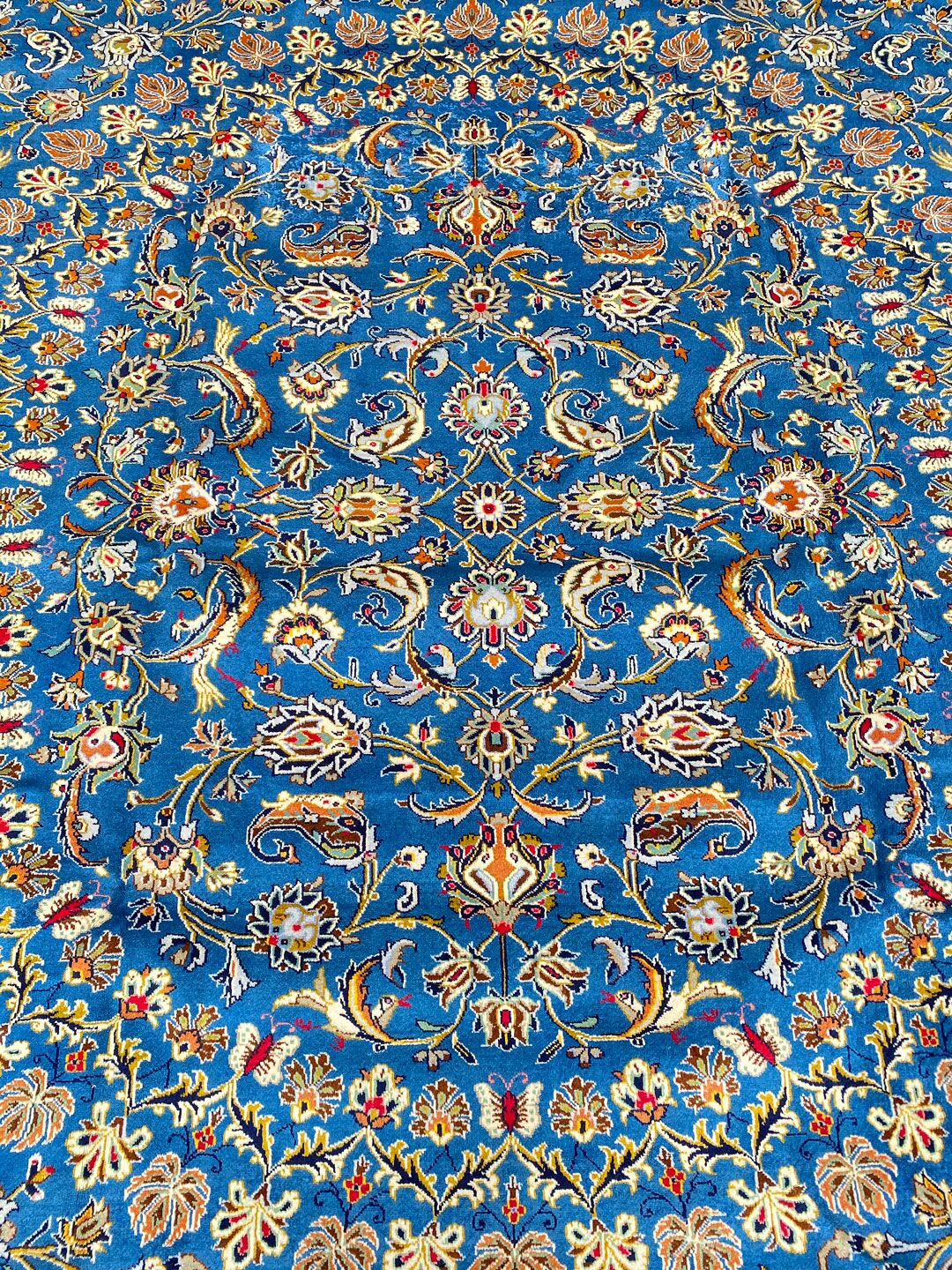 4.1x3M Signed Indigo Blue Kashan Rug - Image 4