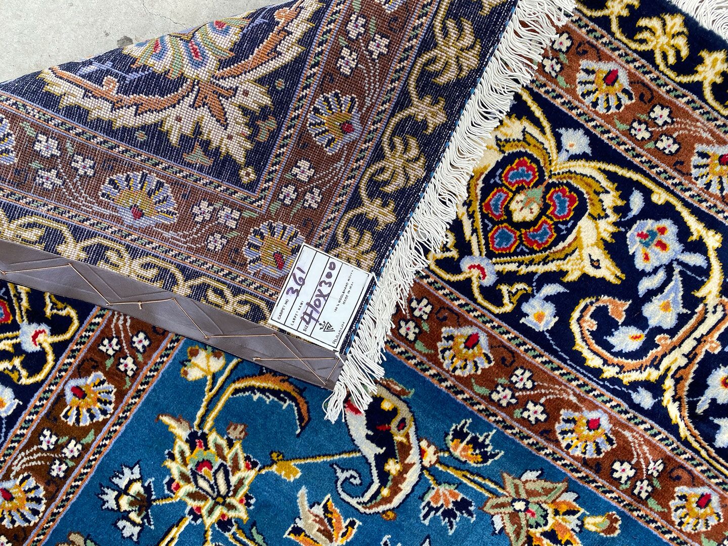 4.1x3M Signed Indigo Blue Kashan Rug - Image 8