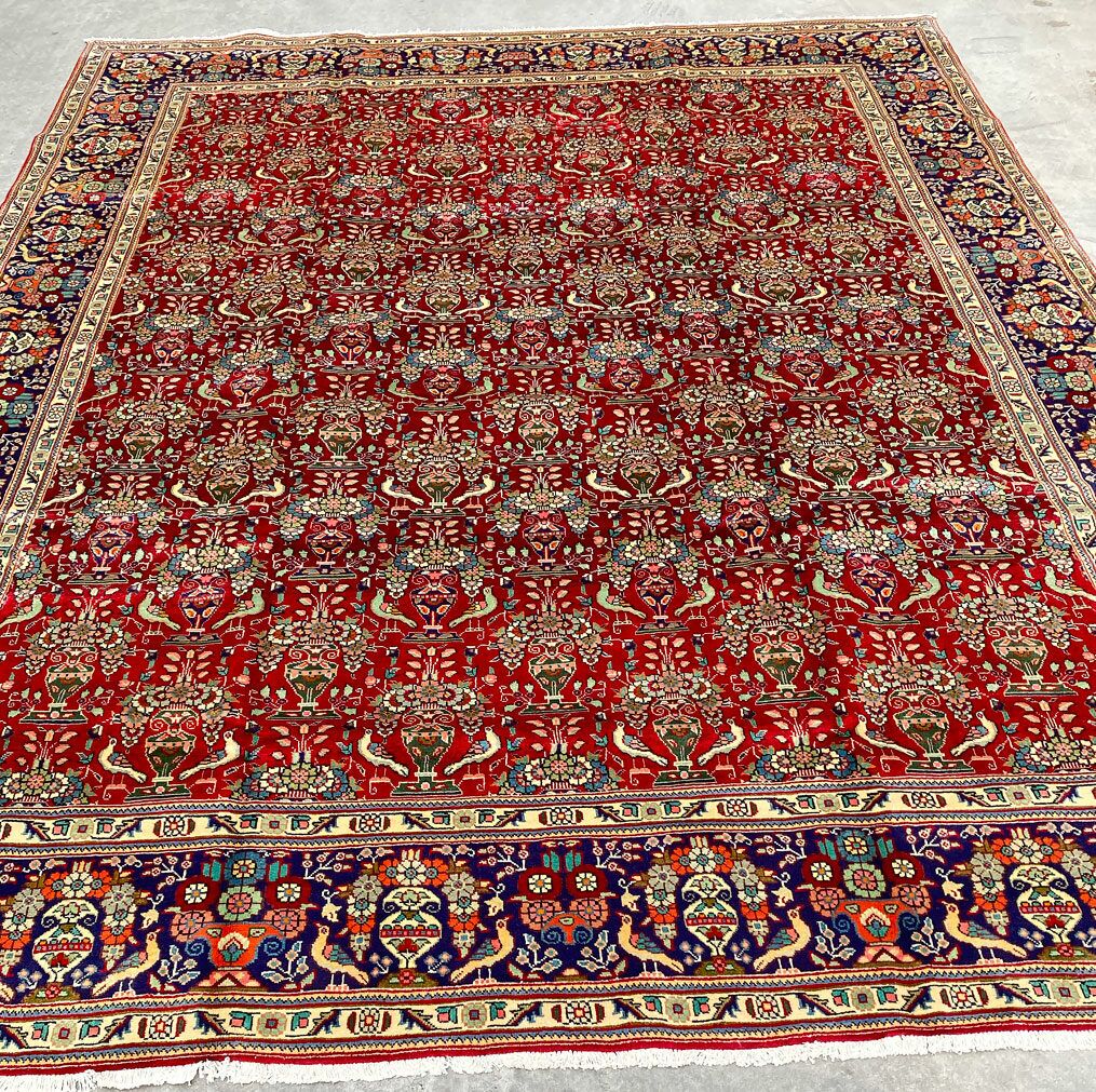 4x3M Vintage Tabriz Persian Rug