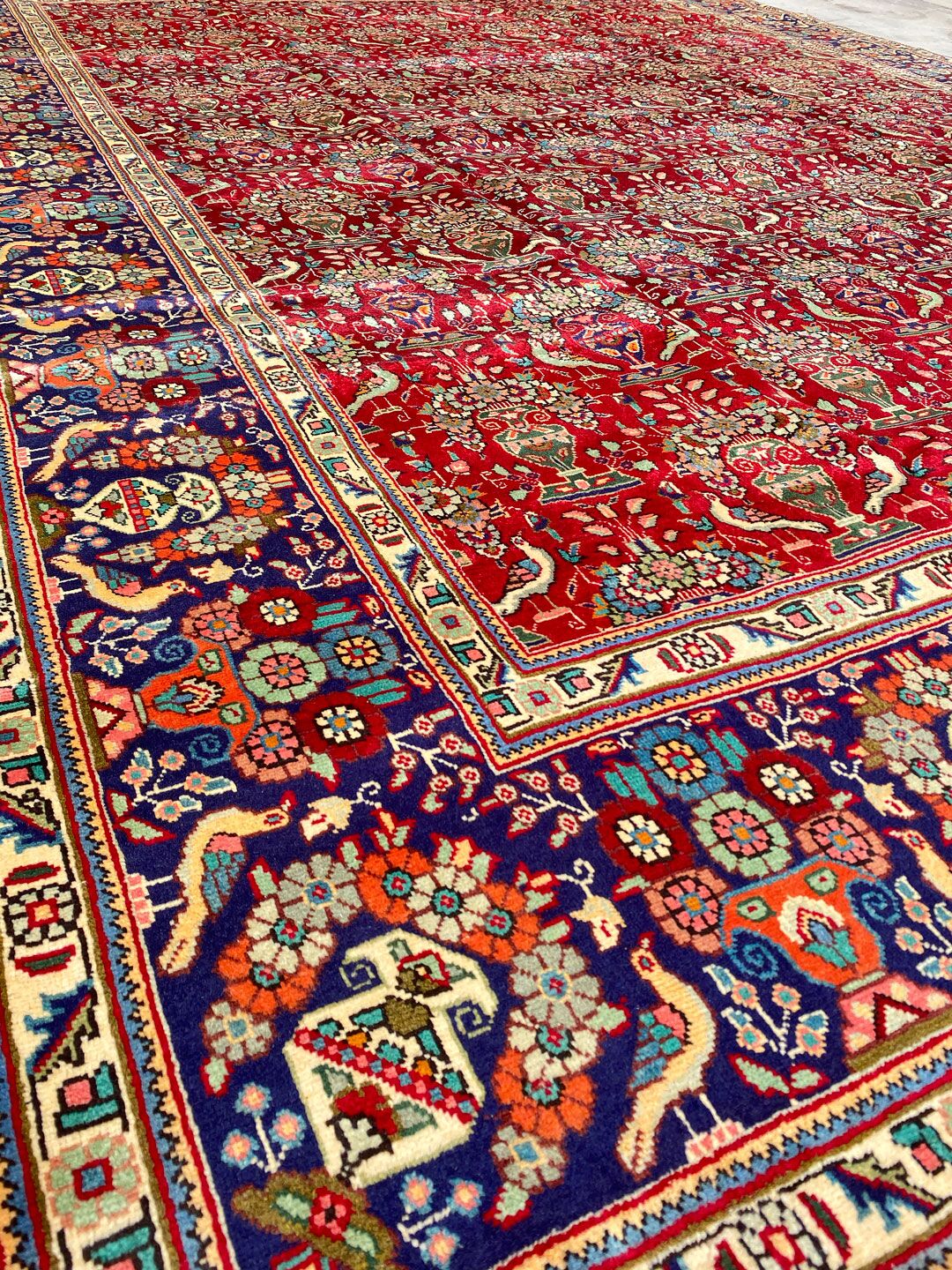 4x3M Vintage Tabriz Persian Rug - Image 7