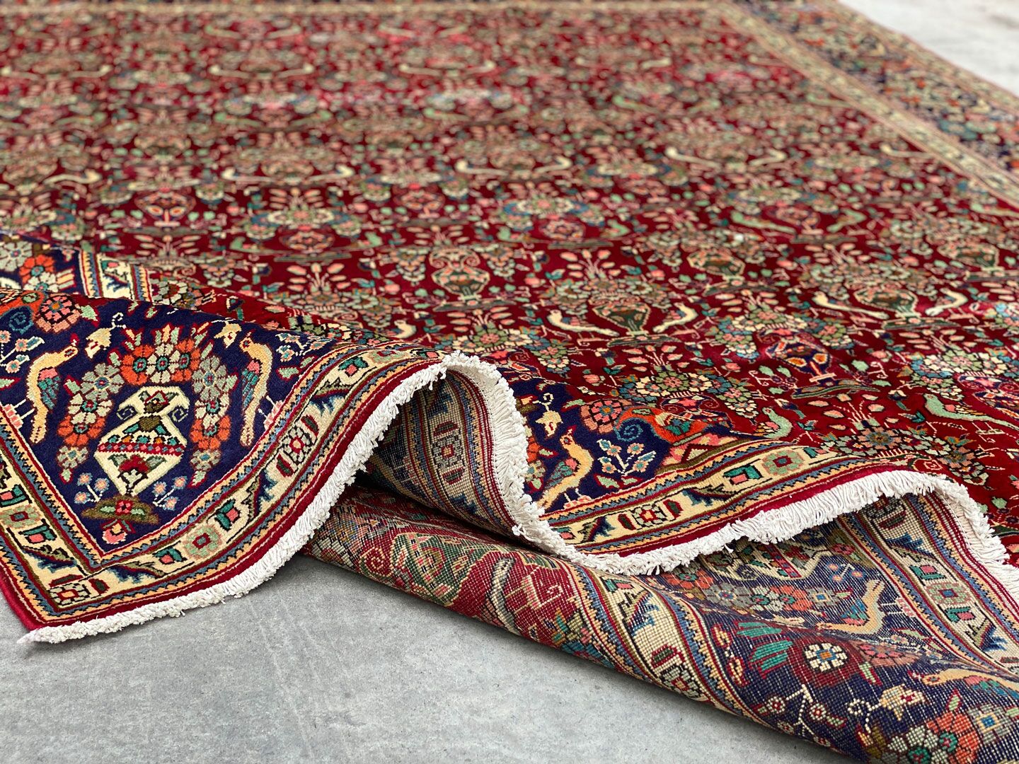 4x3M Vintage Tabriz Persian Rug - Image 8