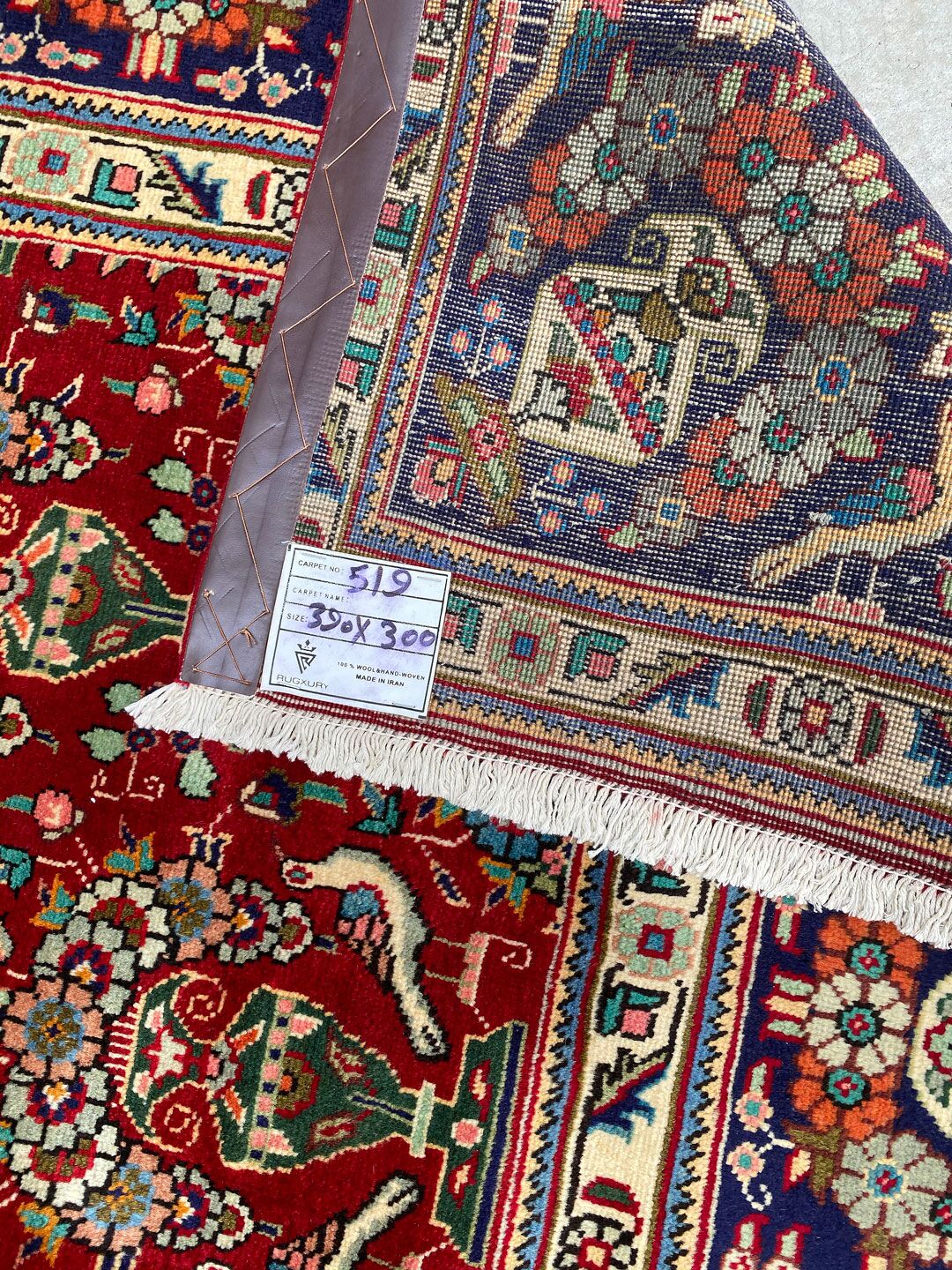 4x3M Vintage Tabriz Persian Rug - Image 9