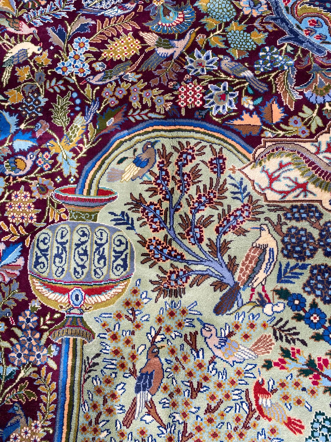 Antique Museum Piece Garden Of Eden Kashmar Rug (90 Years) - Image 9
