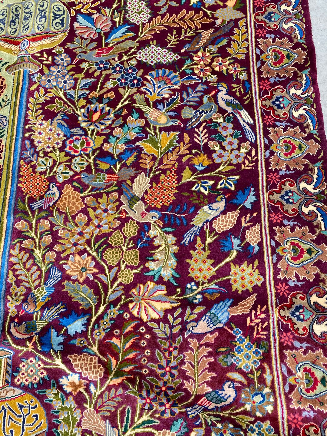 Antique Museum Piece Garden Of Eden Kashmar Rug (90 Years) - Image 7