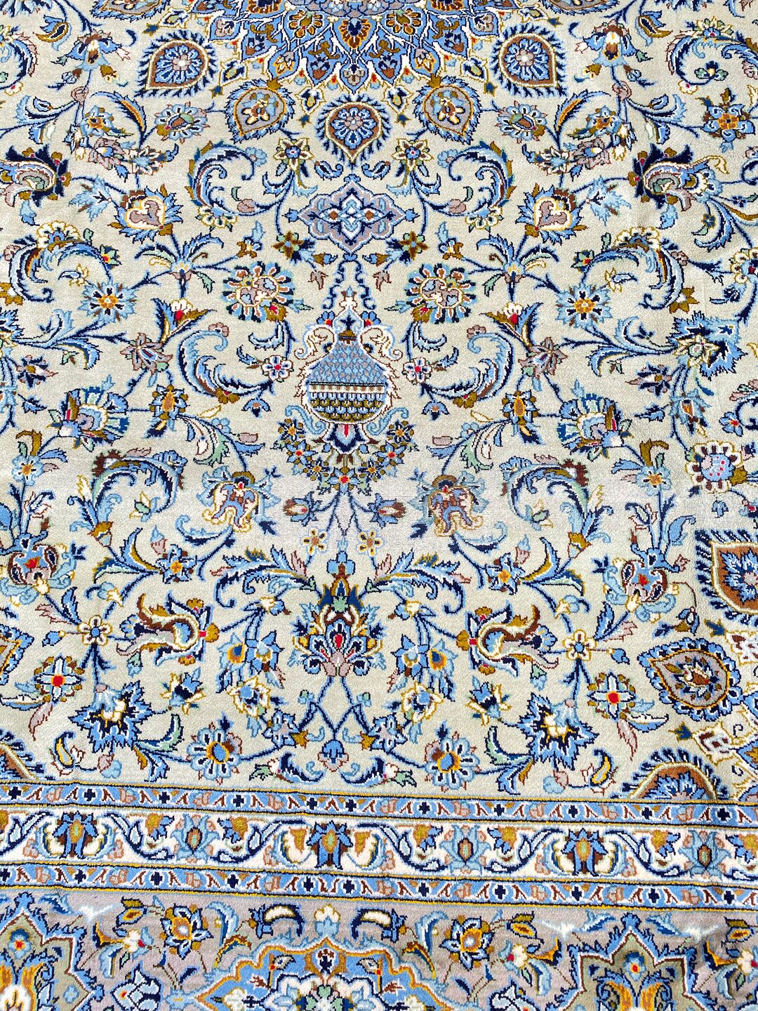 4.1x3M Signed Pistachio Tone Persian Kashan - Image 6