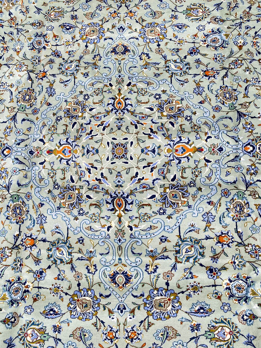 4.1x3.1M Signed Fine Pistachio Tone Persian Kashan - Image 5