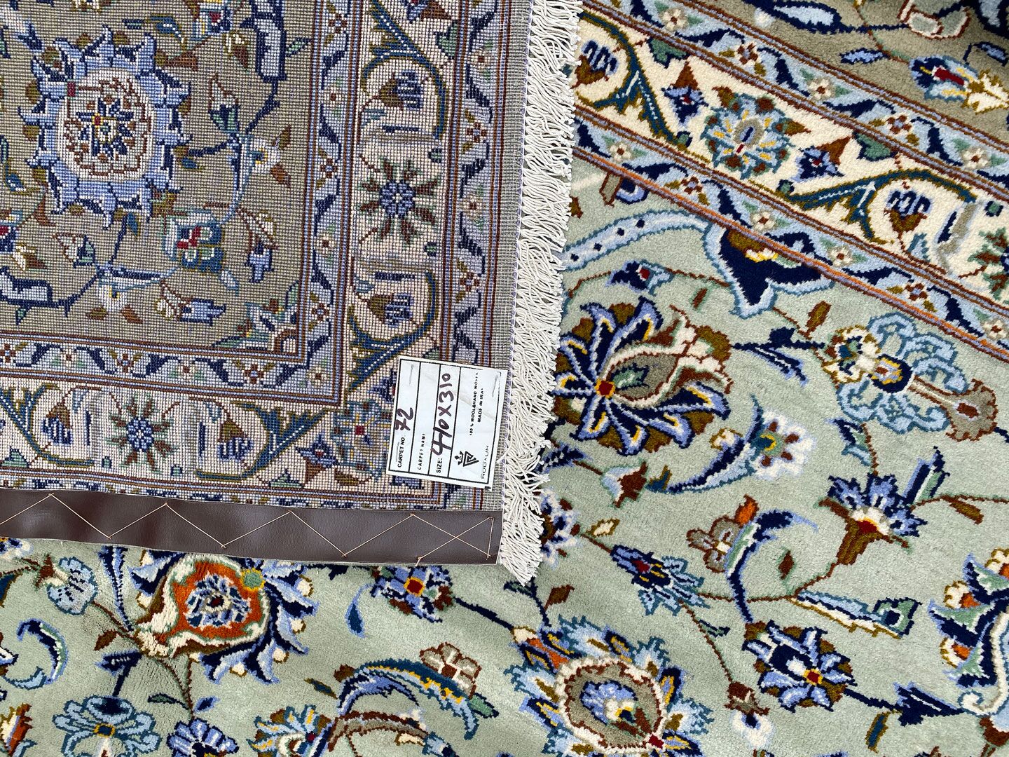 4.1x3.1M Signed Fine Pistachio Tone Persian Kashan - Image 10