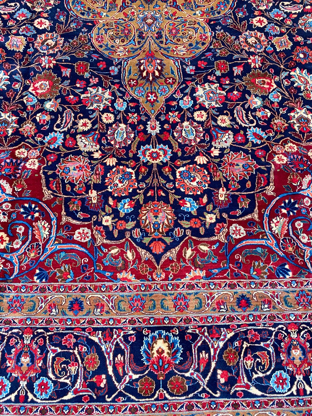 4x3M Antique Signed French Roses Design Mood Rug - Image 5