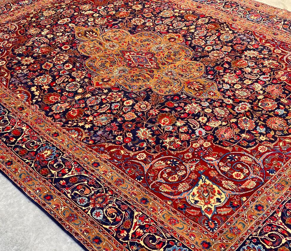 4x3M Antique Signed French Roses Design Mood Rug - Image 7