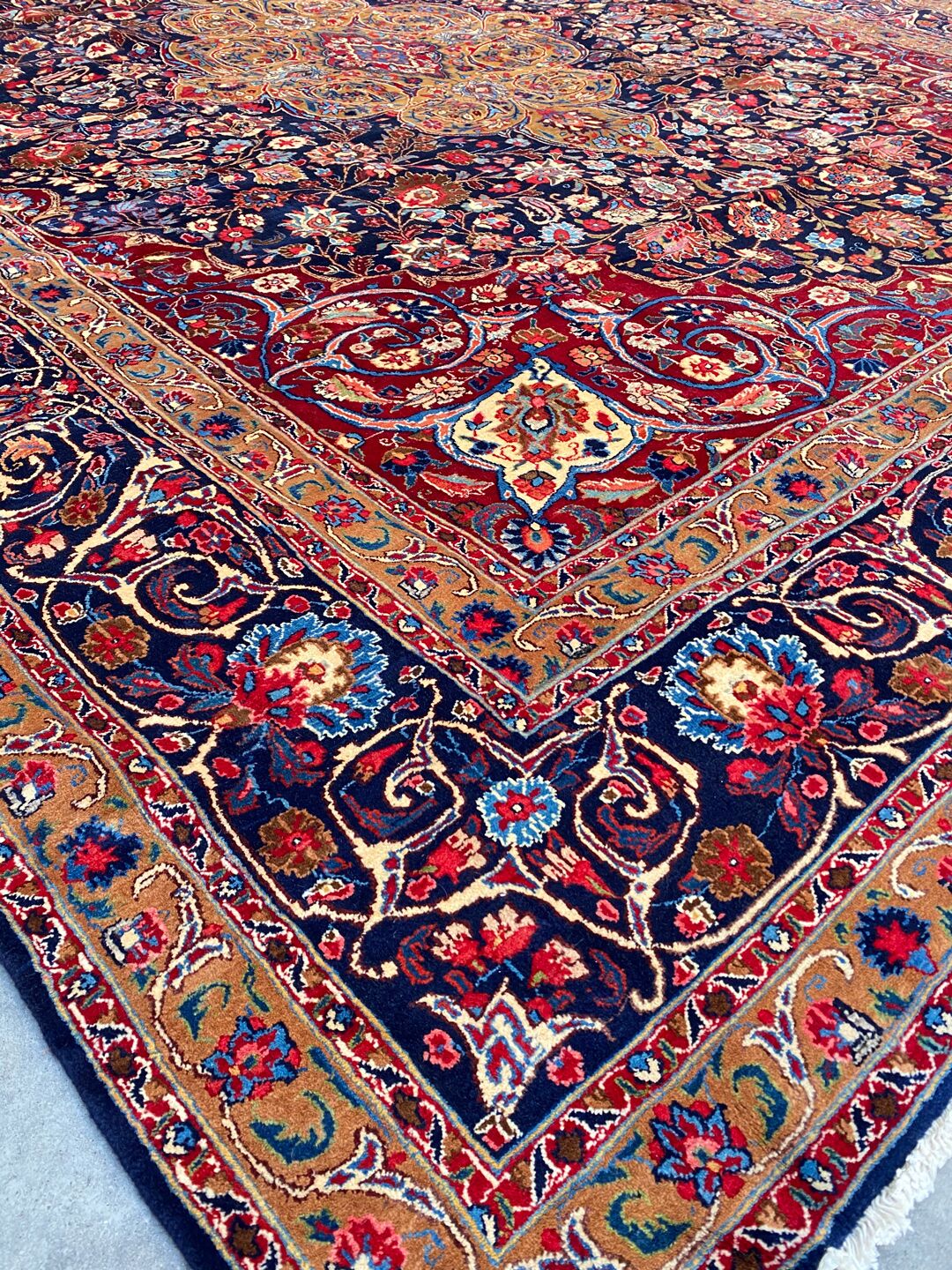 4x3M Antique Signed French Roses Design Mood Rug - Image 8
