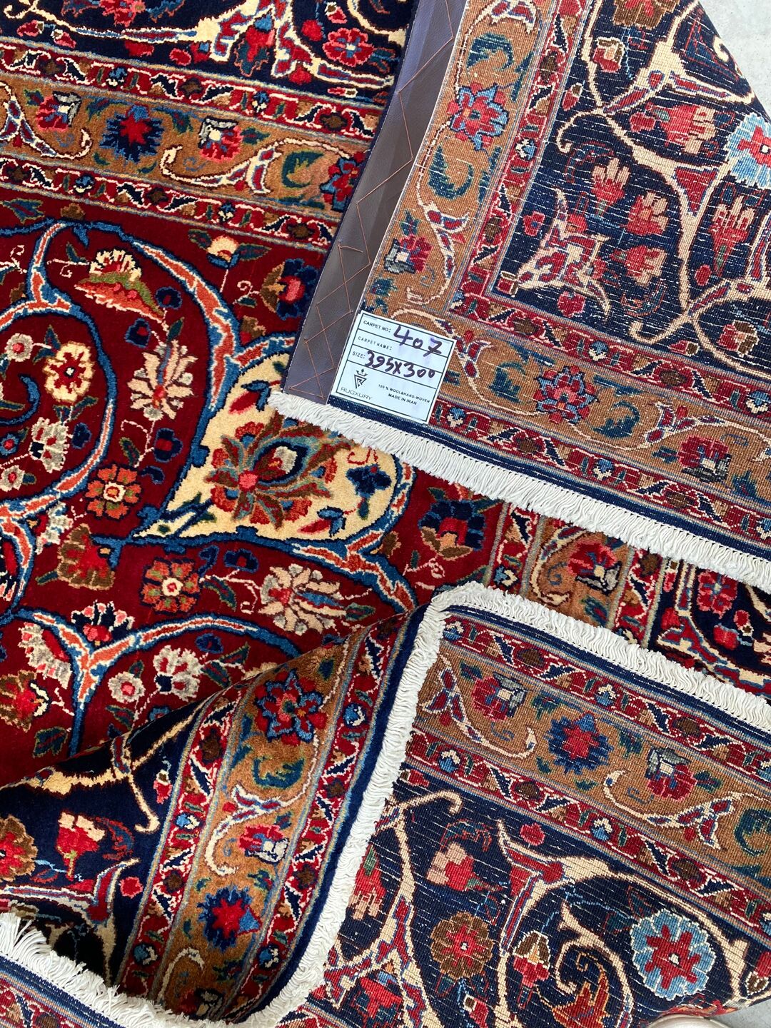 4x3M Antique Signed French Roses Design Mood Rug - Image 9