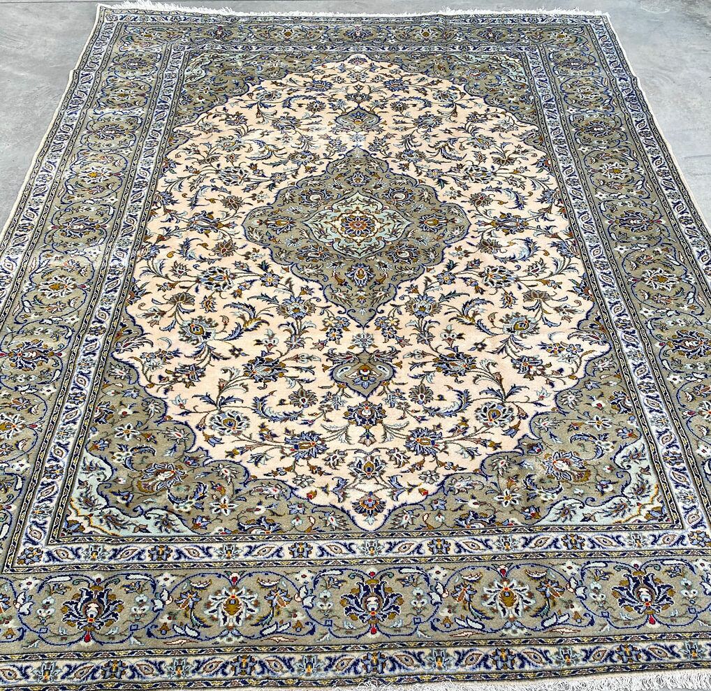 3.5x2.5M Beige Traditional Persian Kashan - Image 3