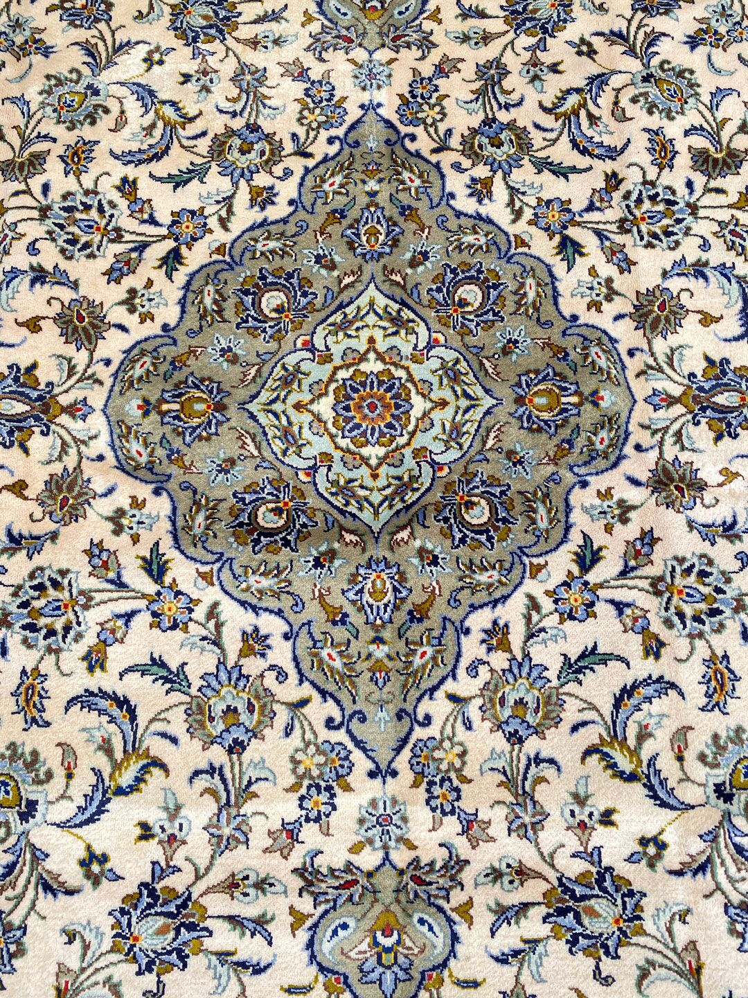 3.5x2.5M Beige Traditional Persian Kashan - Image 6