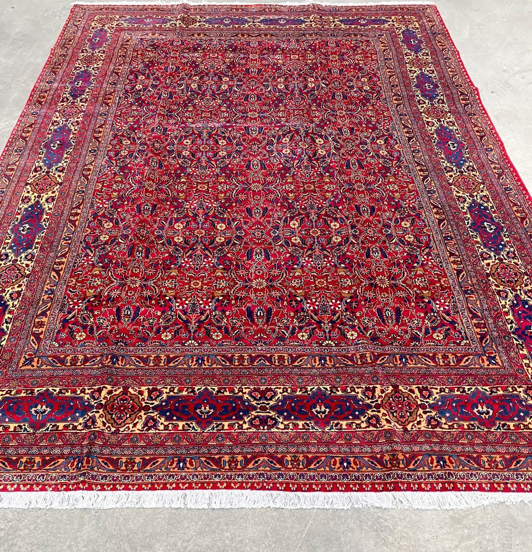 Antique And Signed Mashad Persian Rug - Image 2