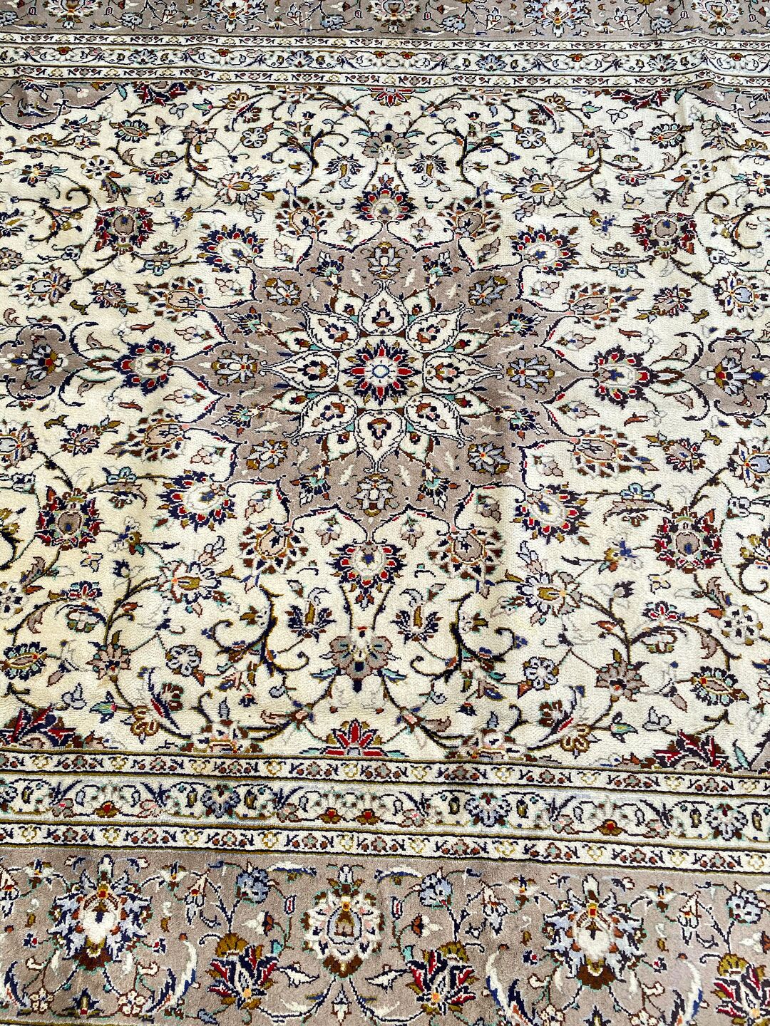 3.9x2.4M Beige Persian Kashan - Image 6